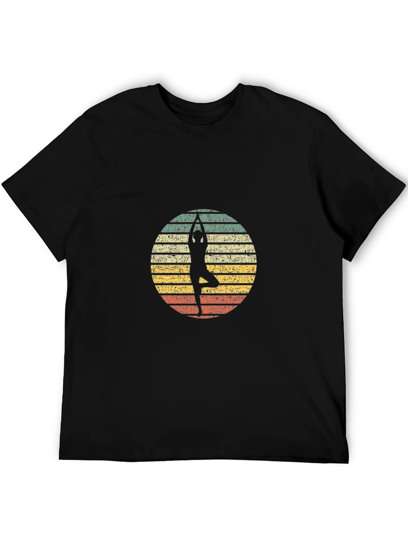 Yoga Pose Graphic Tee - Retro Style T-Shirt