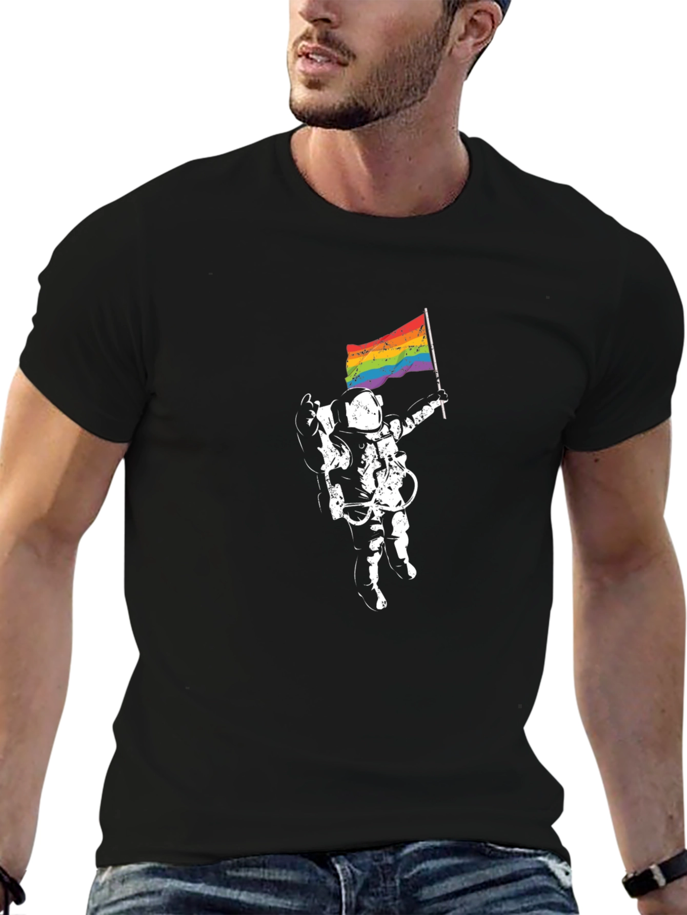 Astronaut Pride T-Shirt - Unisex Black Tee