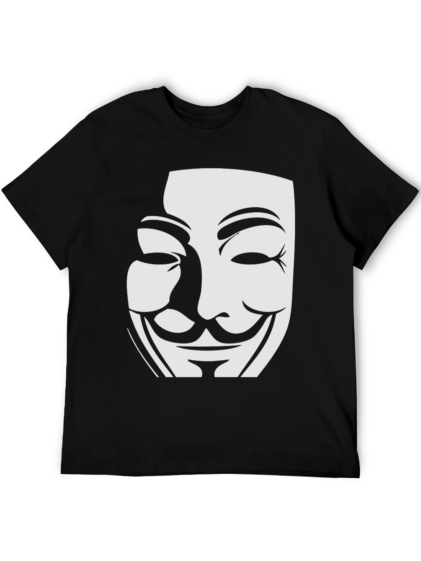 Anonymous Mask Graphic Tee - Black