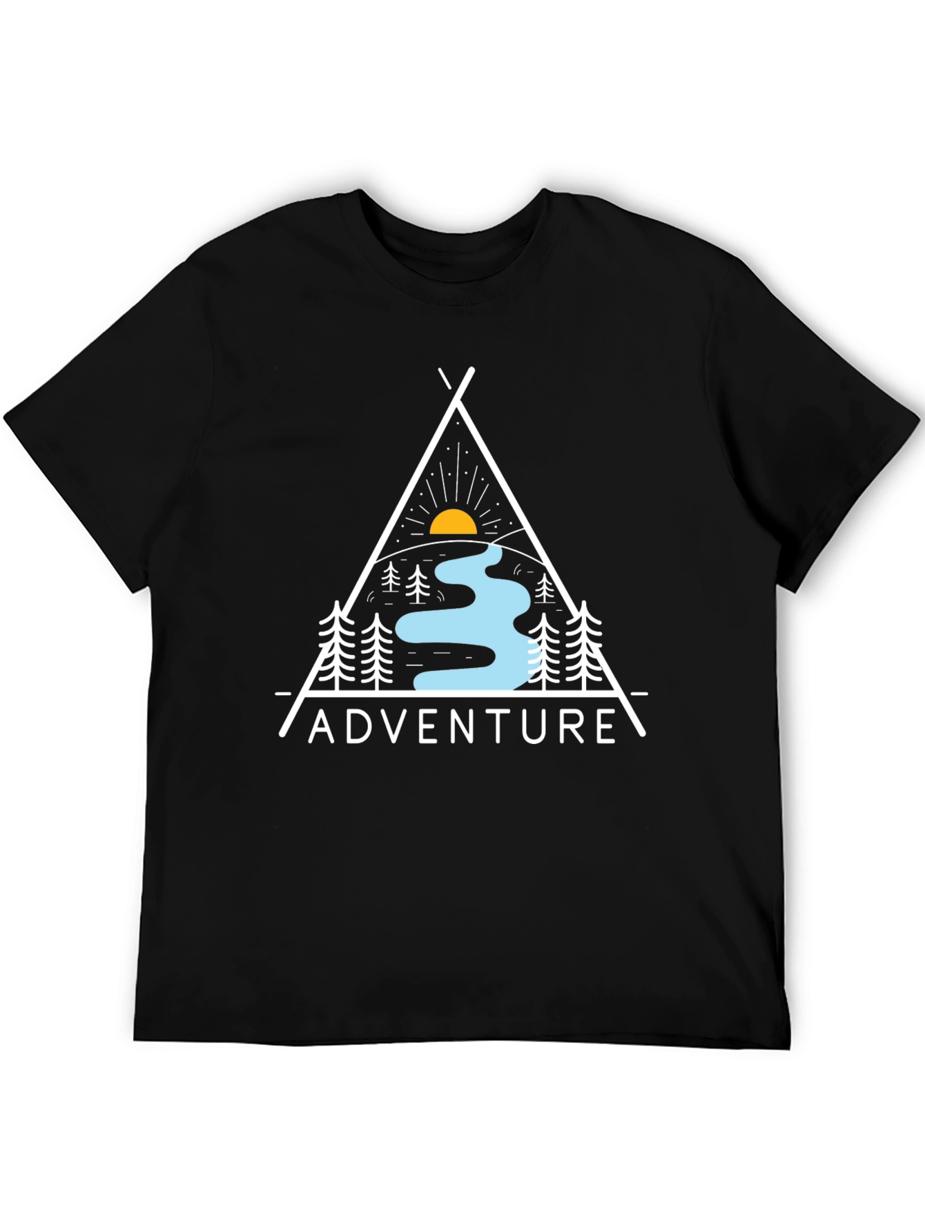 Adventure Graphic Print Black T-Shirt