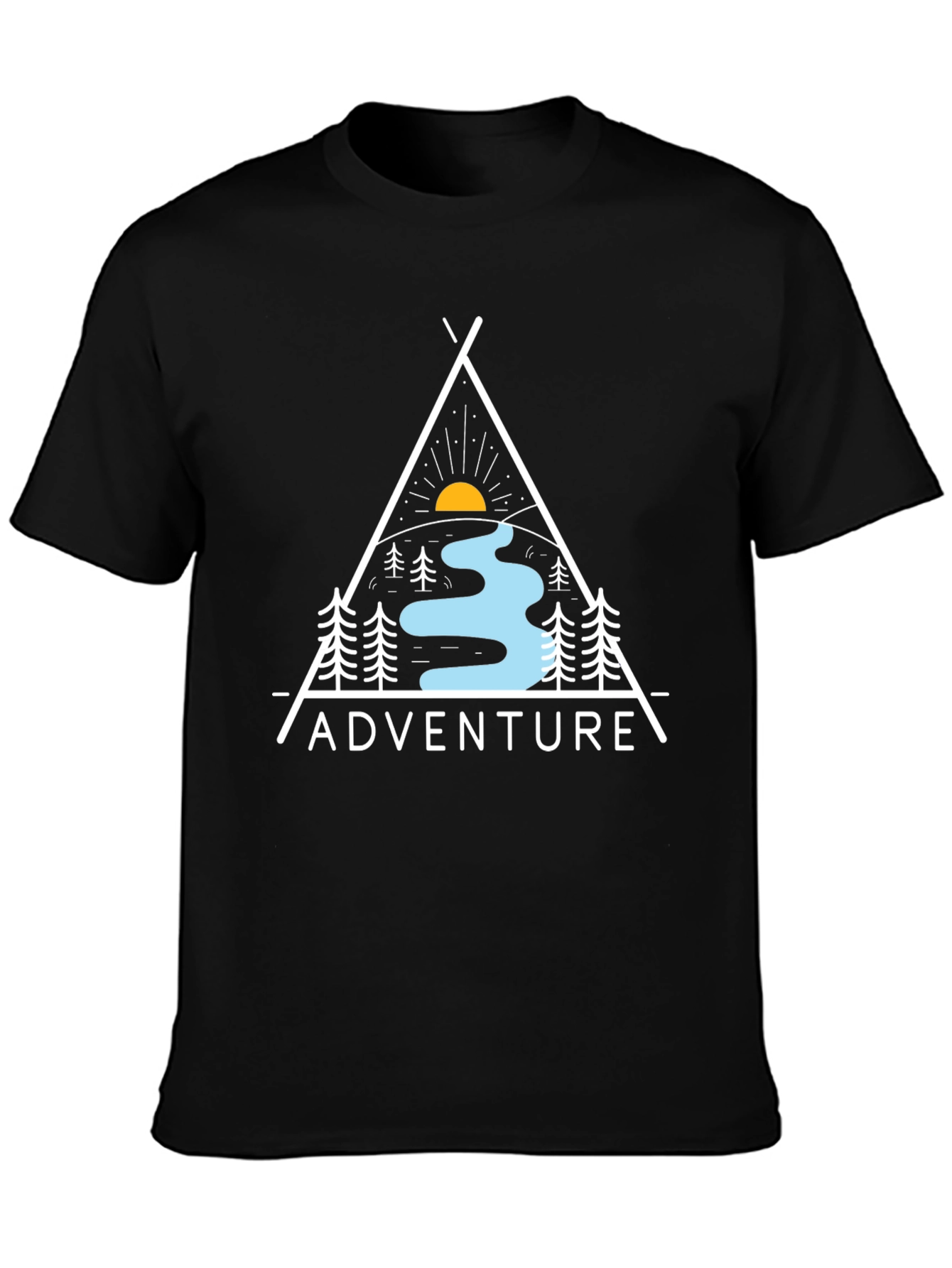 Adventure Graphic Print Black T-Shirt