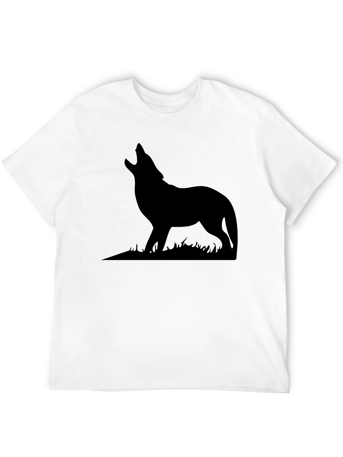 Wolf Silhouette Black Graphic Tee - Mens
