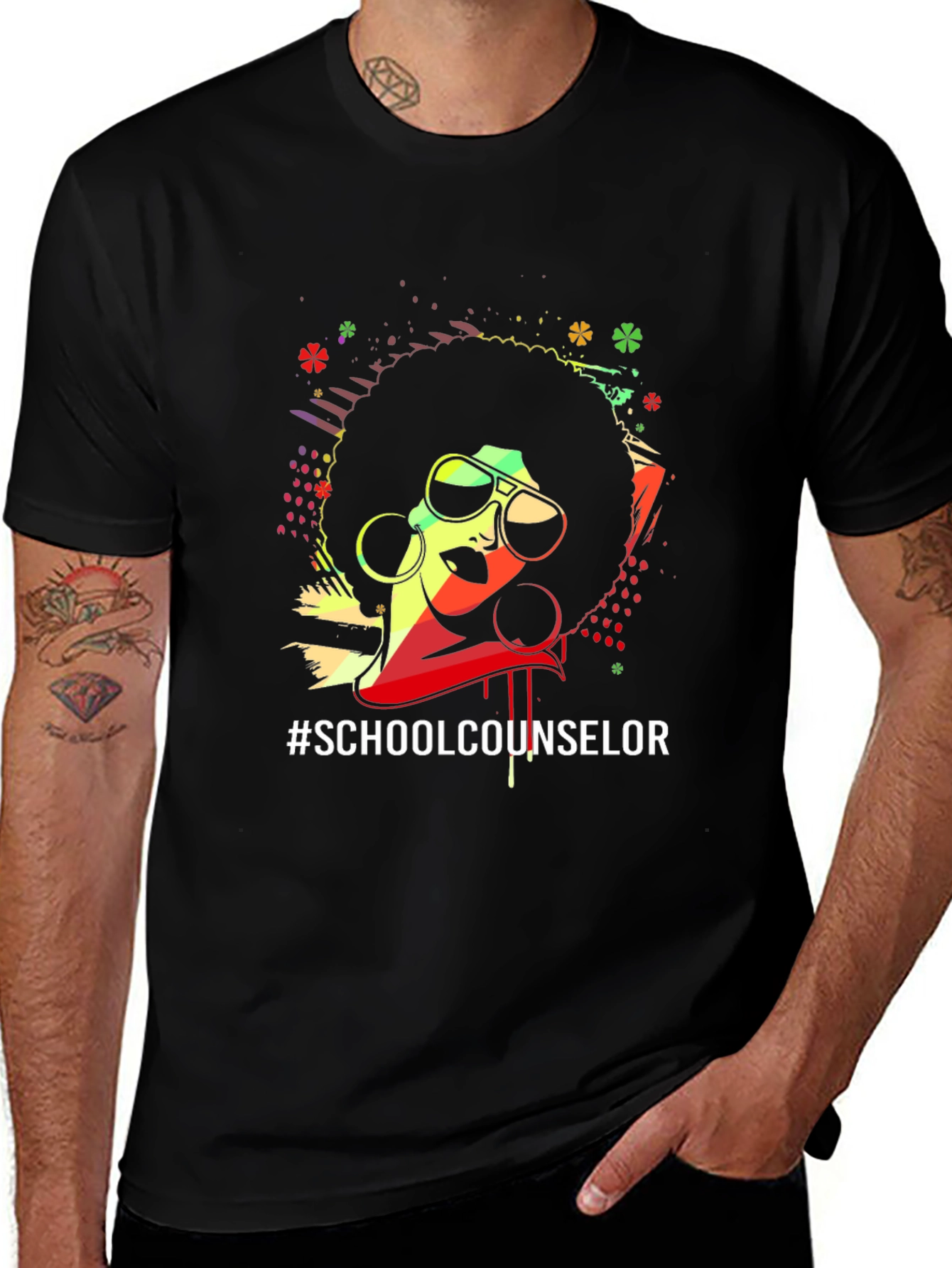 Afro School Counselor Graphic Tee
