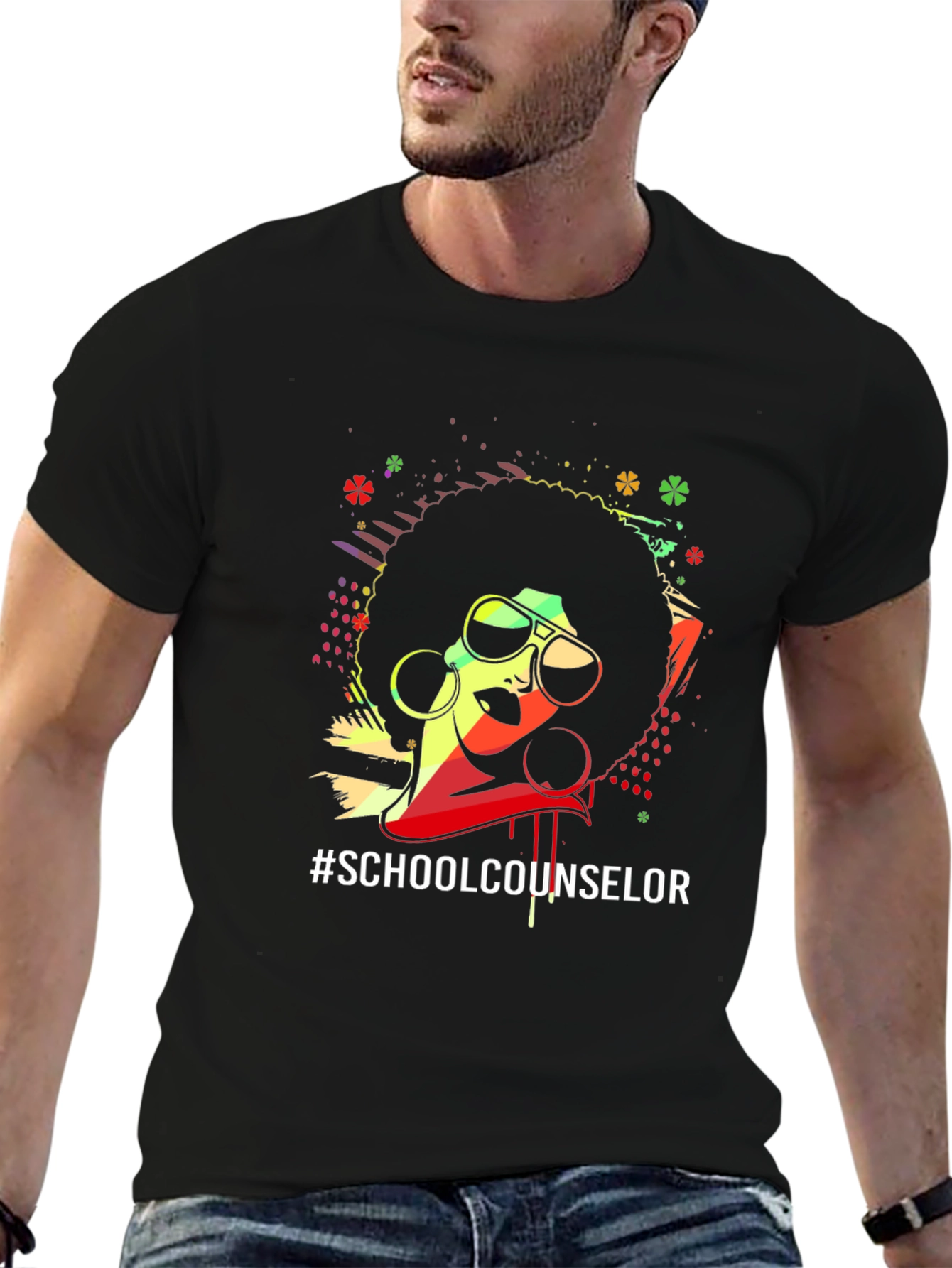 Afro School Counselor Graphic Tee