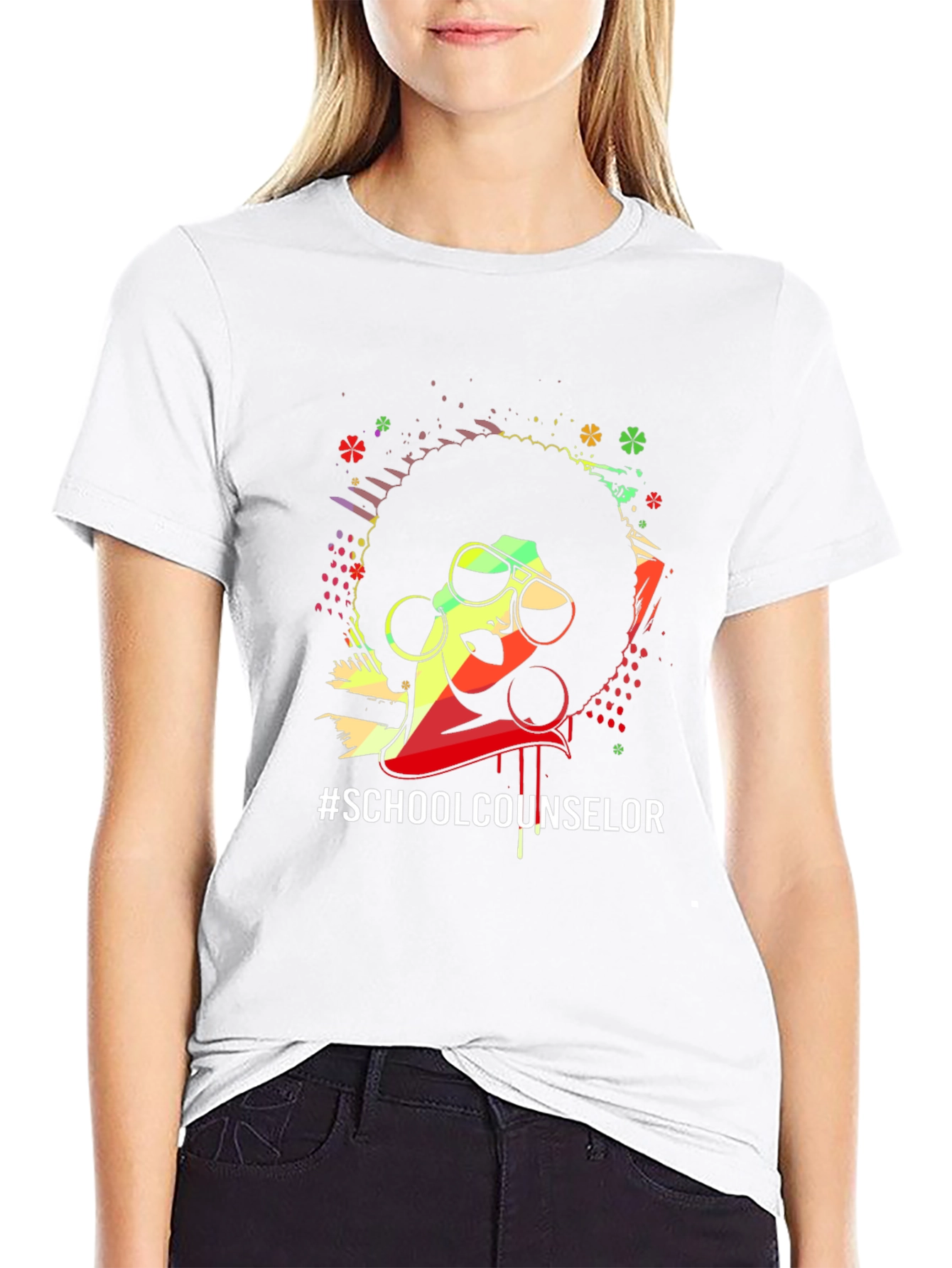 Afro School Counselor Graphic Tee