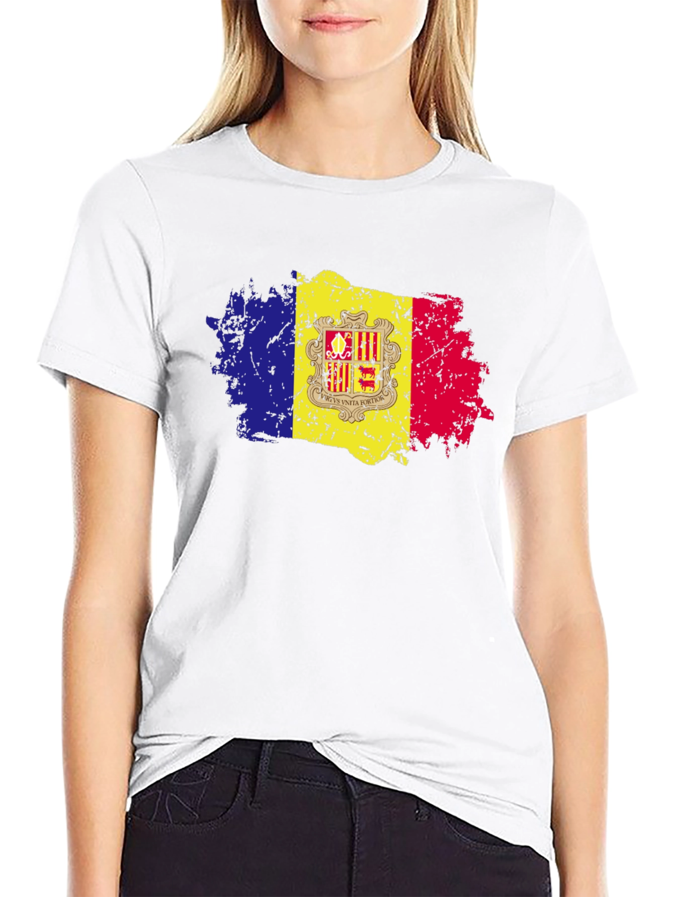 Andorra Flag Grunge Style T-Shirt
