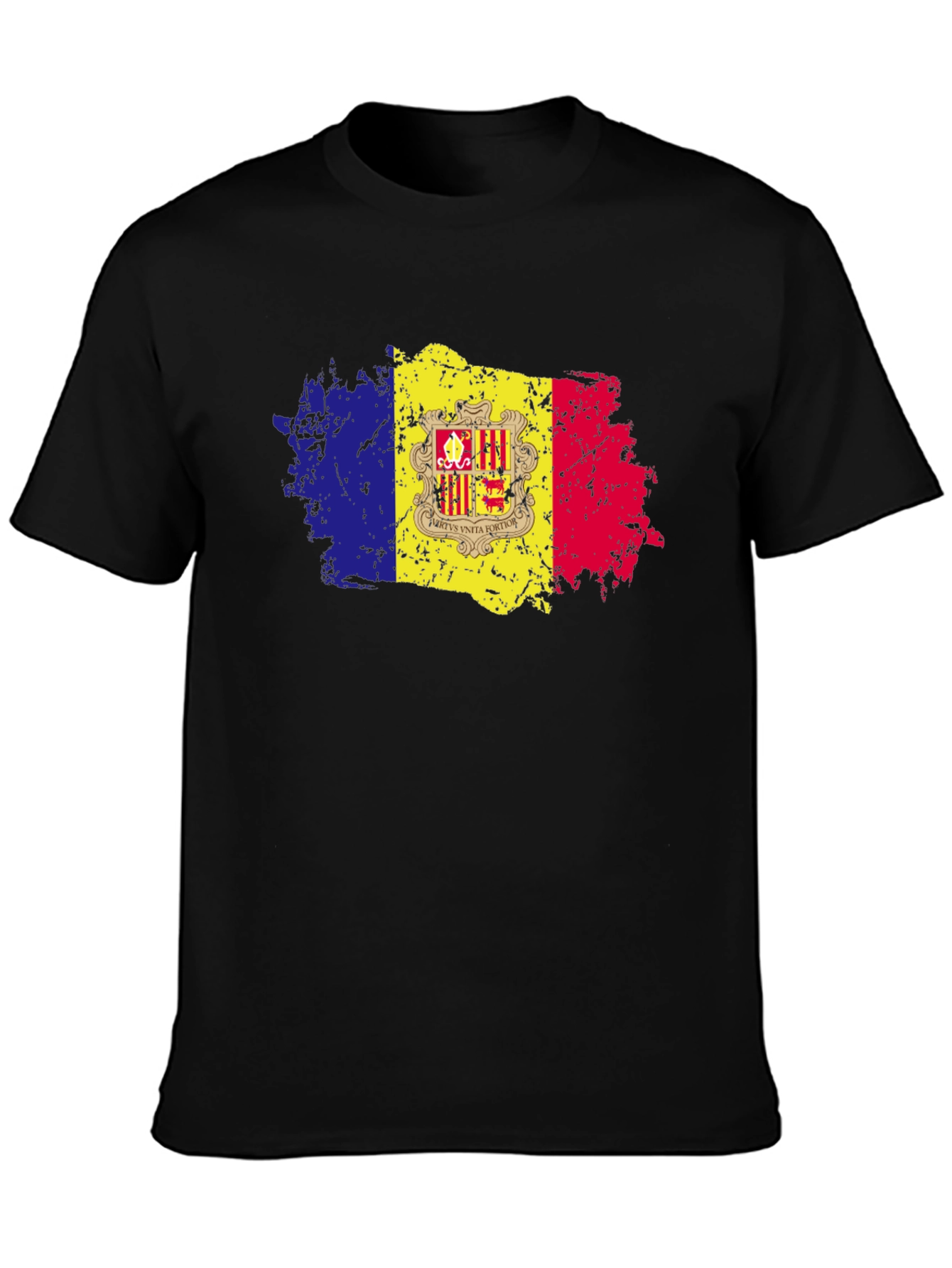 Andorra Flag Grunge Style T-Shirt