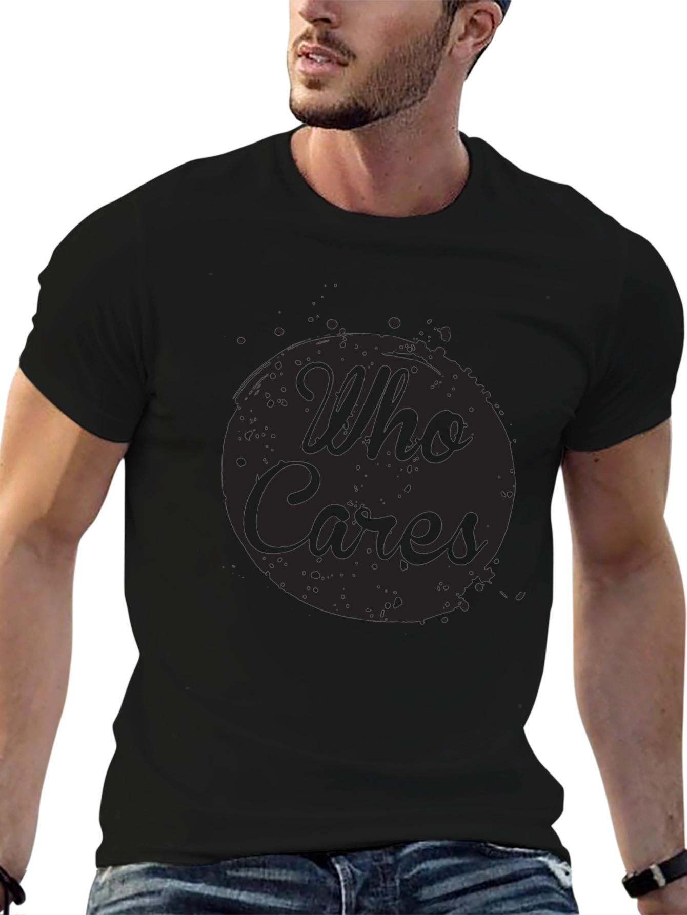 Who Cares Graphic Tee - Mens Black T-Shirt