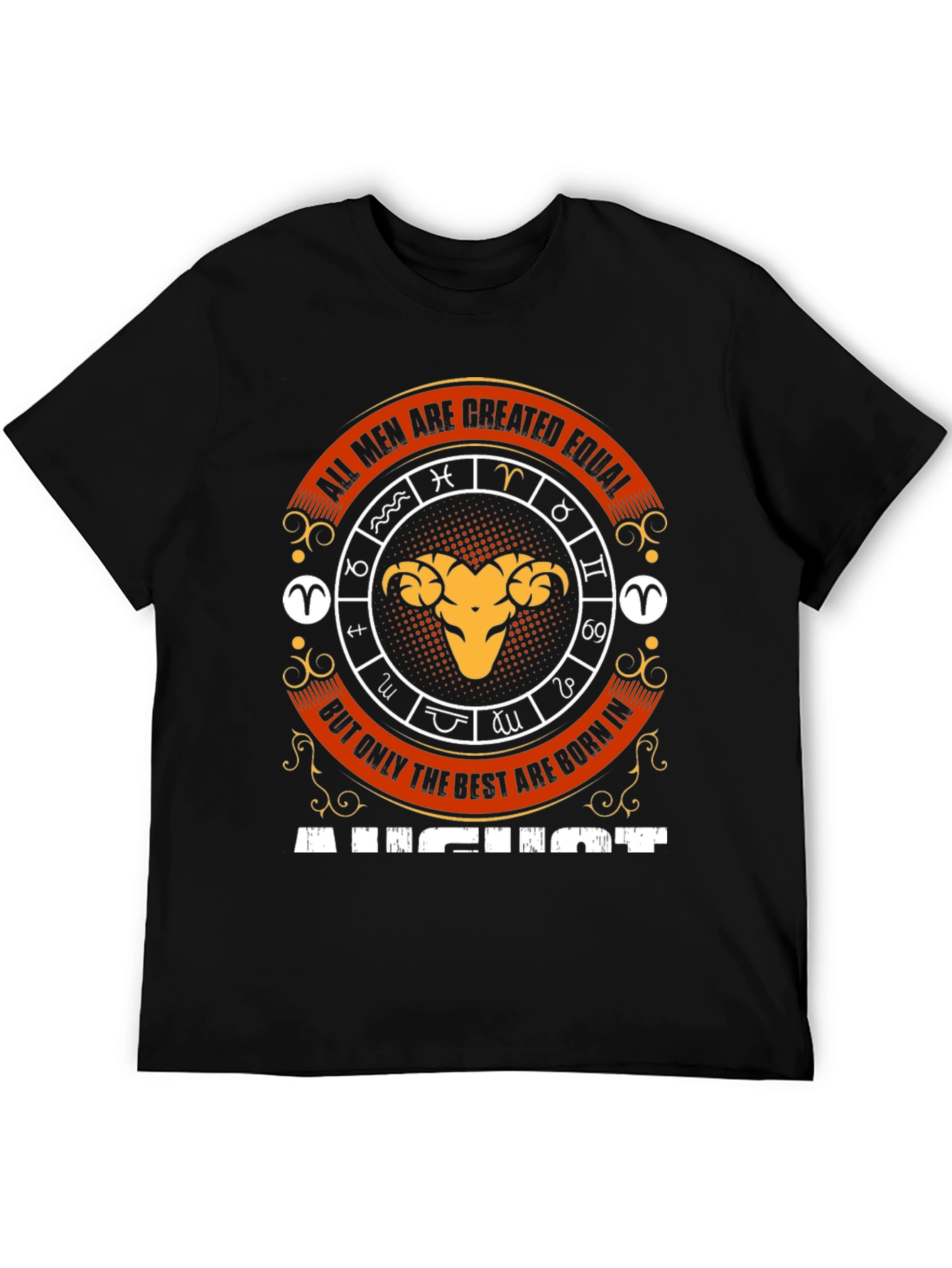 August Aries Zodiac Mens T-Shirt