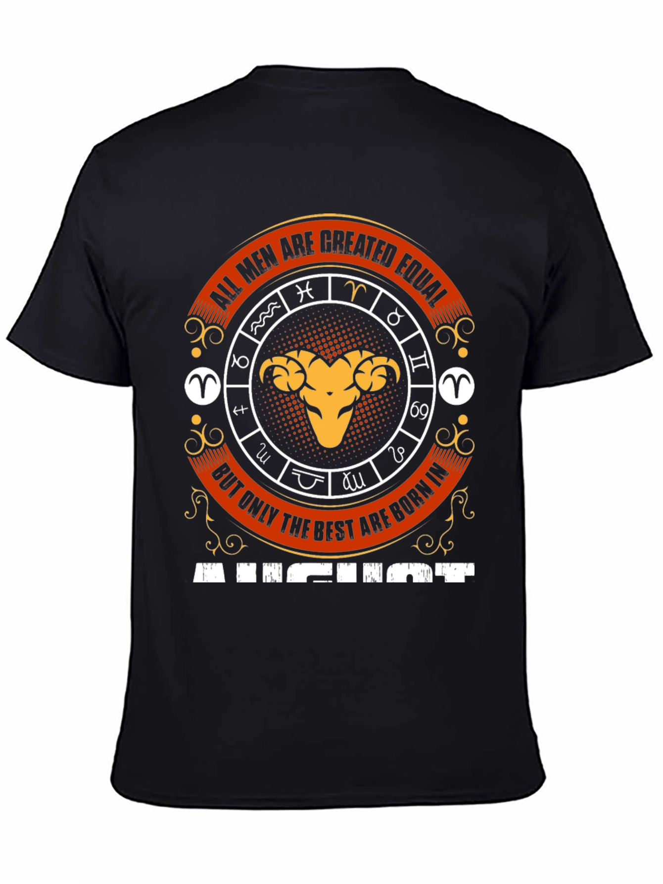 August Aries Zodiac Mens T-Shirt