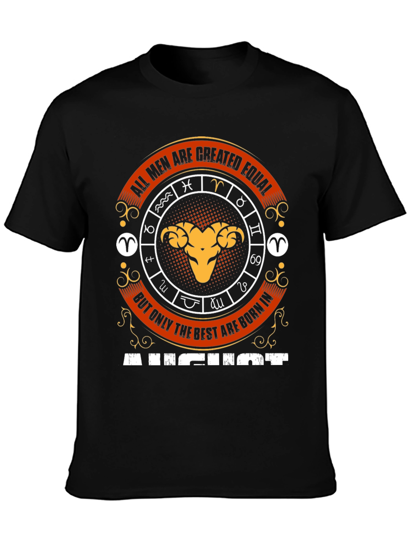 August Aries Zodiac Mens T-Shirt