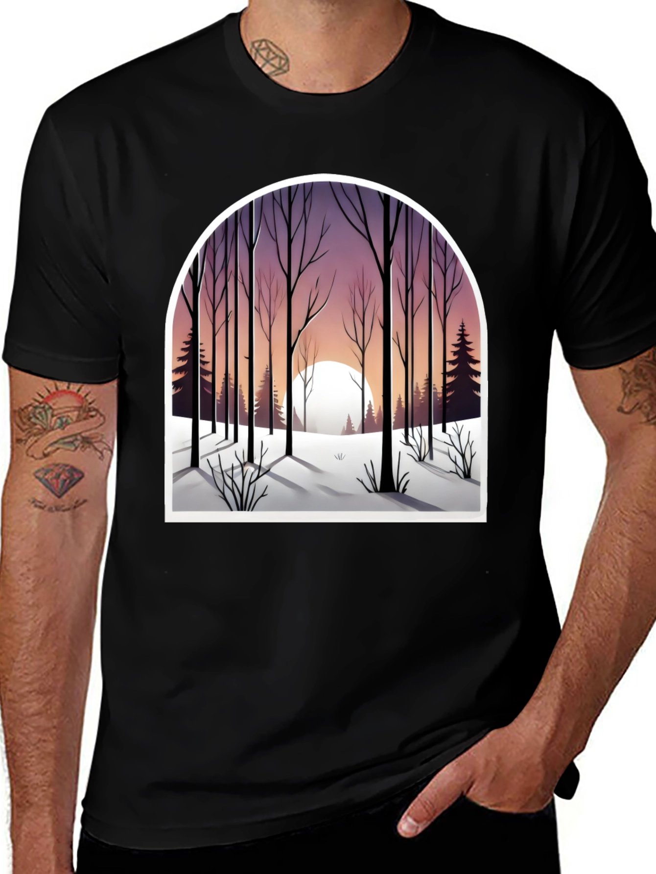 Winter Forest Graphic Tee - Nature Lovers Shirt