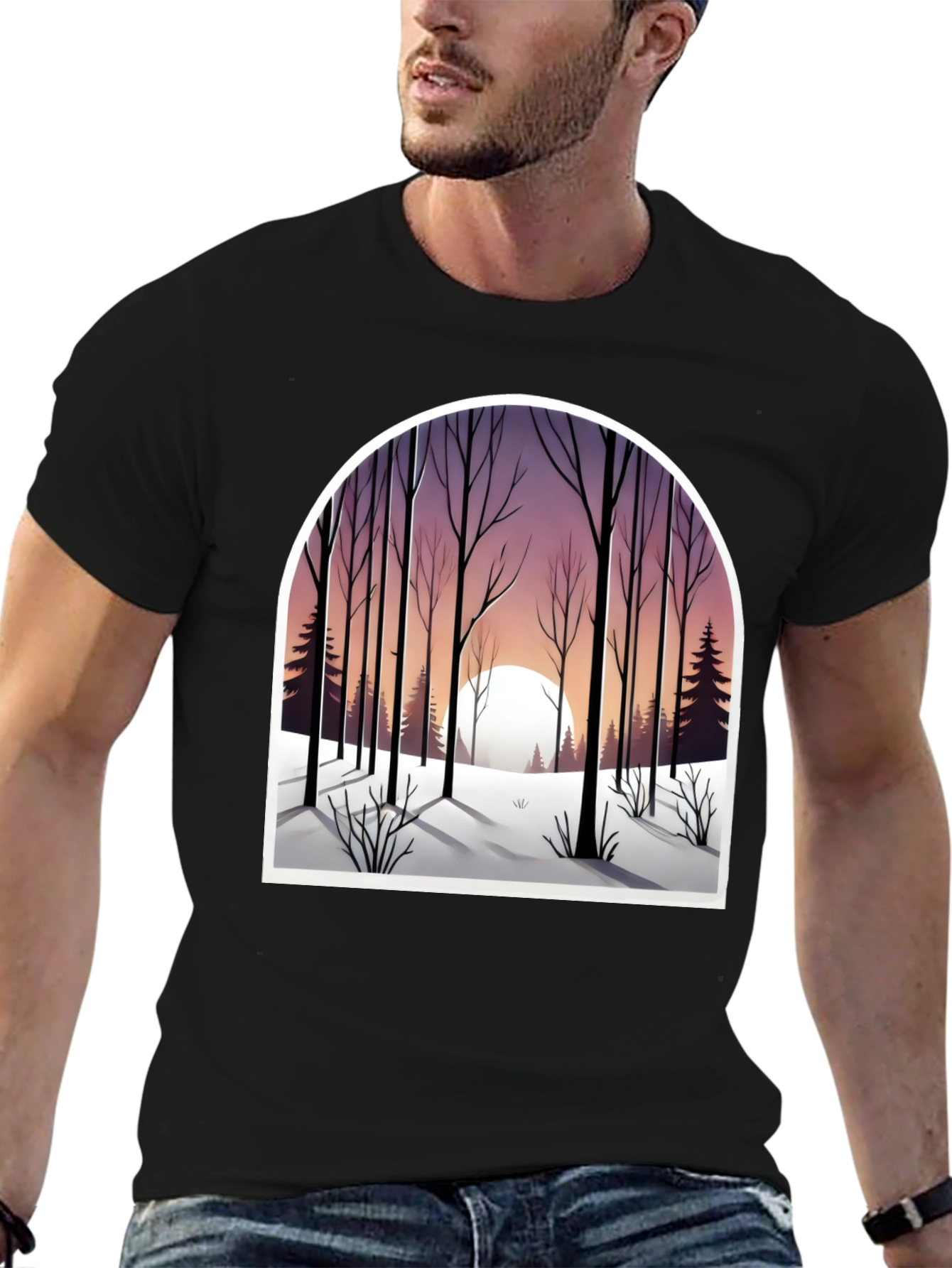 Winter Forest Graphic Tee - Nature Lovers Shirt