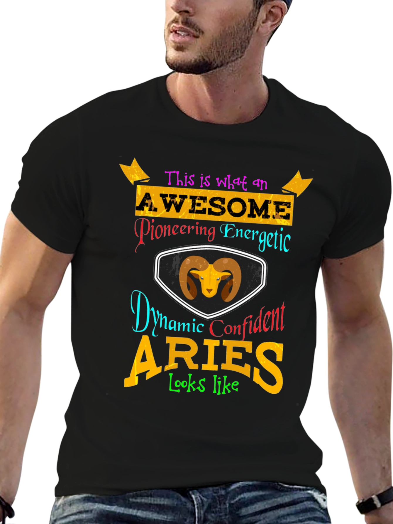 Aries Zodiac T-Shirt - Awesome Energetic Confident Design
