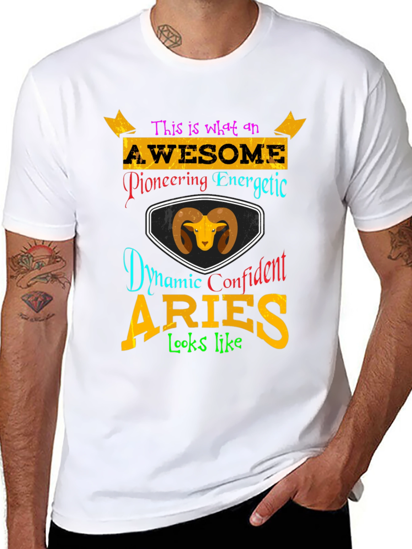 Aries Zodiac T-Shirt - Awesome Energetic Confident Design