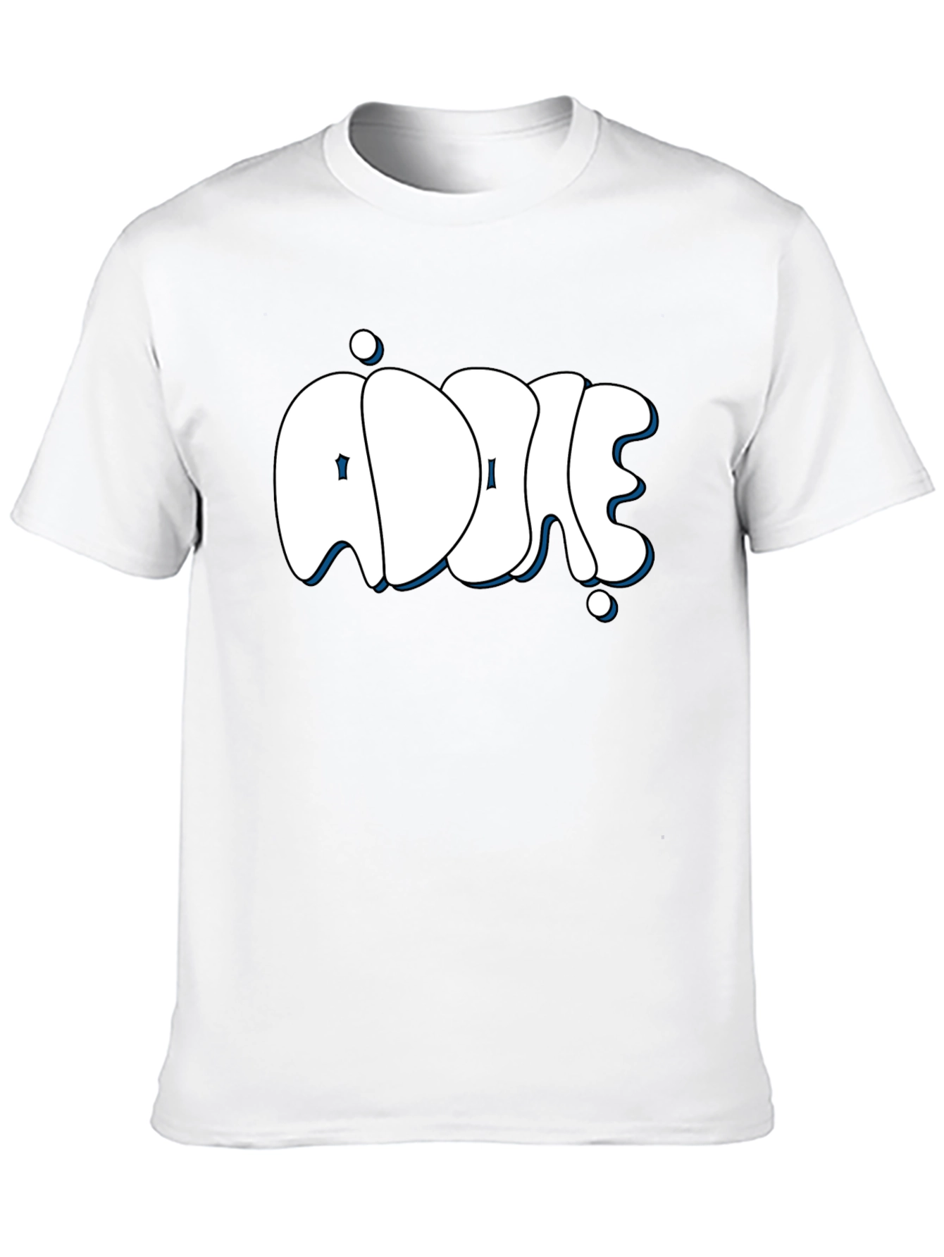 Addie Black T-Shirt: Stylish Bubble Letter Design