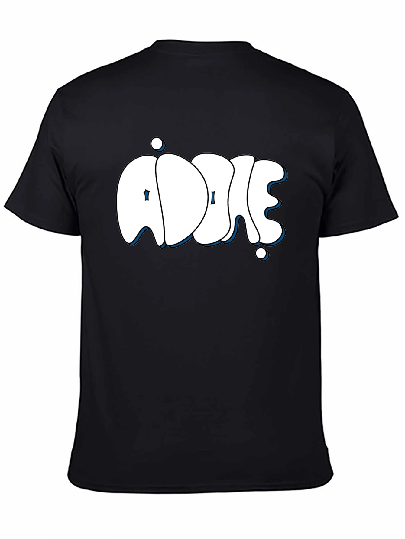 Addie Black T-Shirt: Stylish Bubble Letter Design