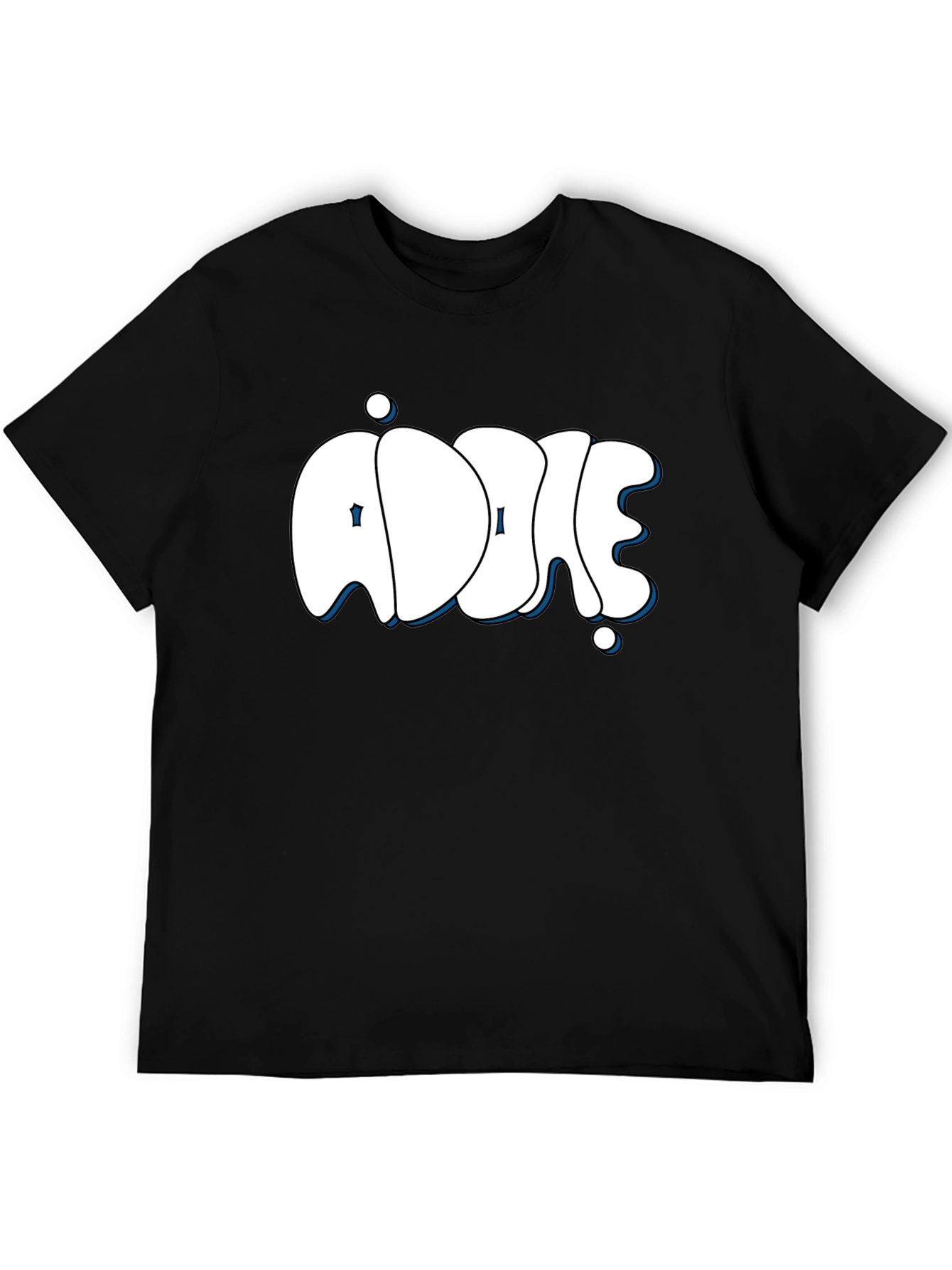 Addie Black T-Shirt: Stylish Bubble Letter Design