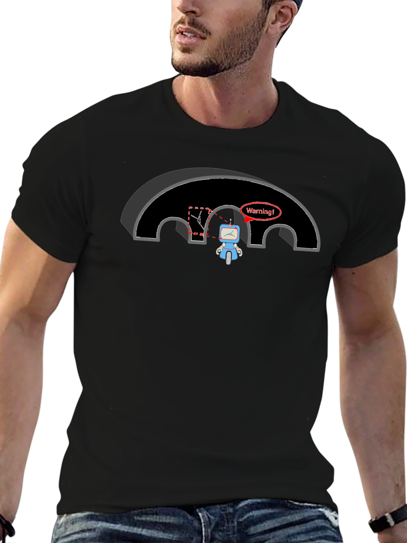 Warning Robot T-Shirt - Funny Graphic Tee
