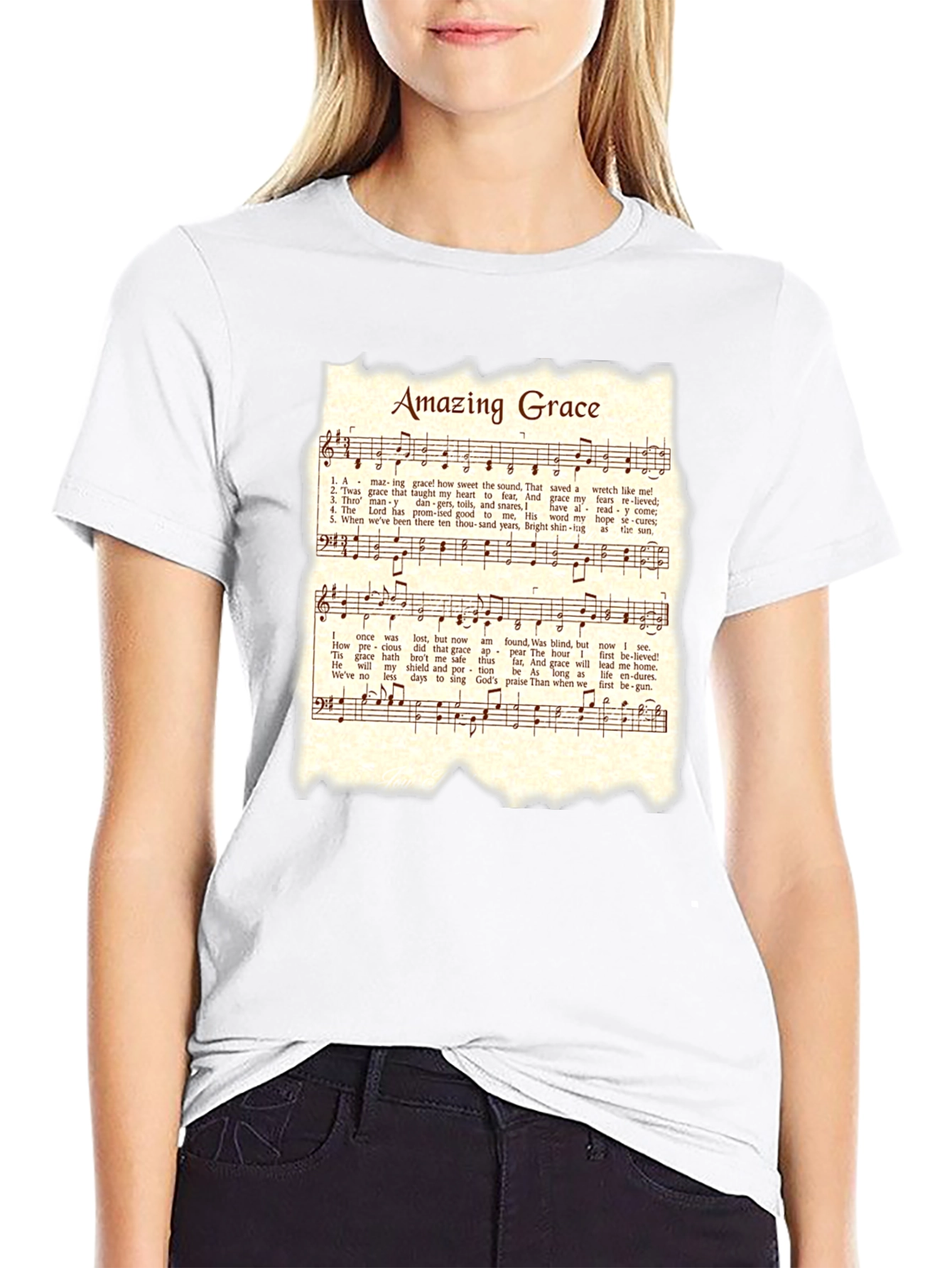 Amazing Grace Hymn T-Shirt - Christian Music Tee