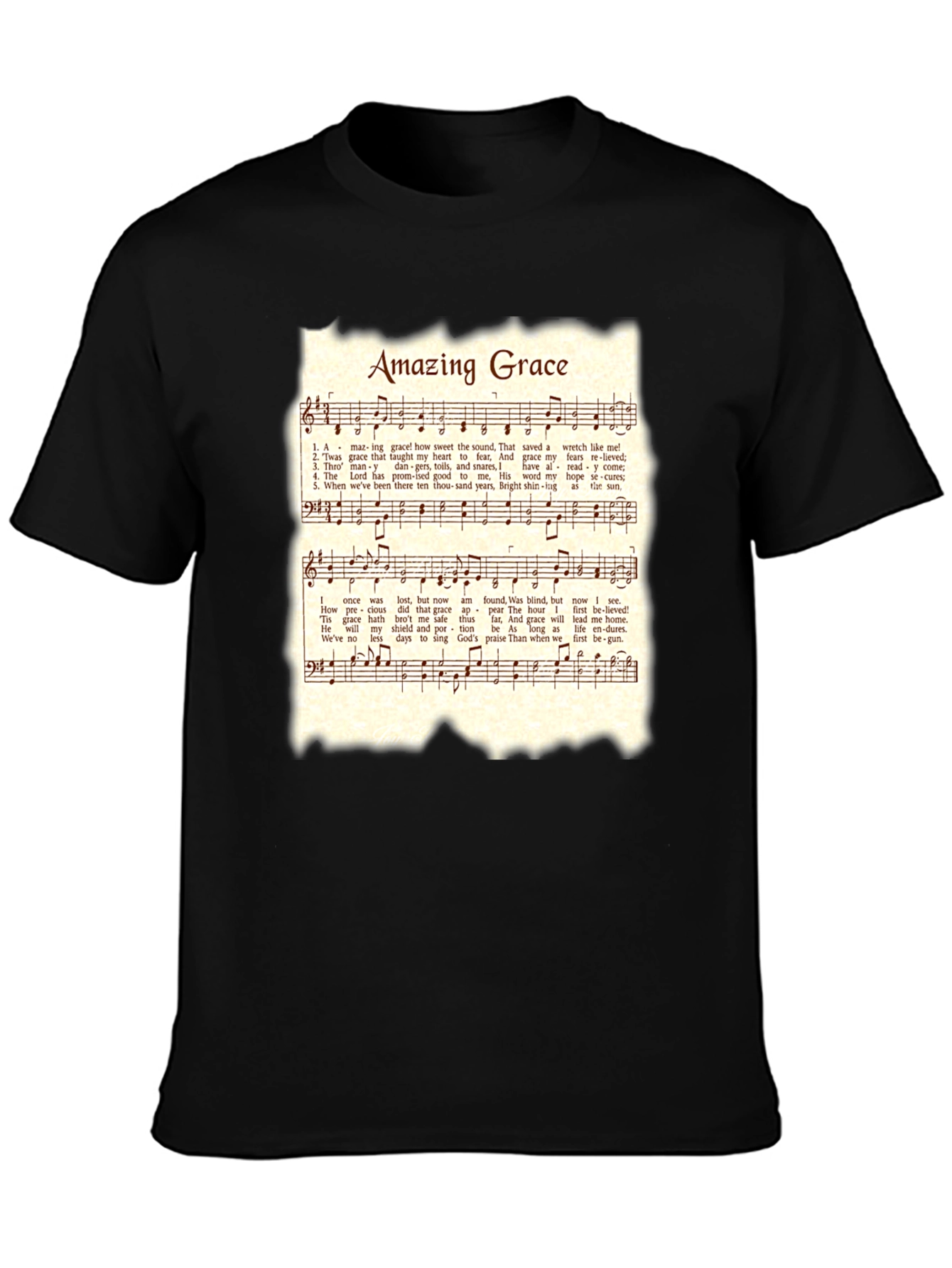 Amazing Grace Hymn T-Shirt - Christian Music Tee