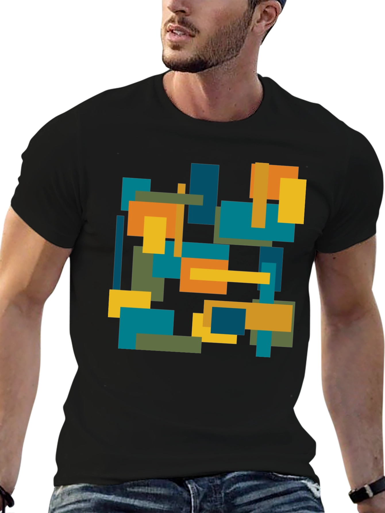 Abstract Geometric Block Print Tee