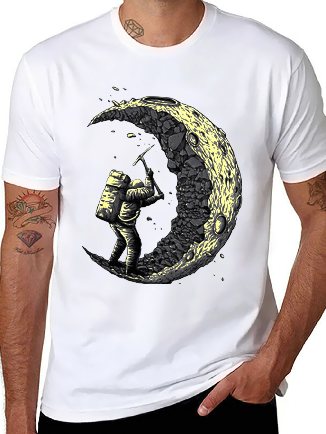 Astronaut Moon Mining Graphic Tee