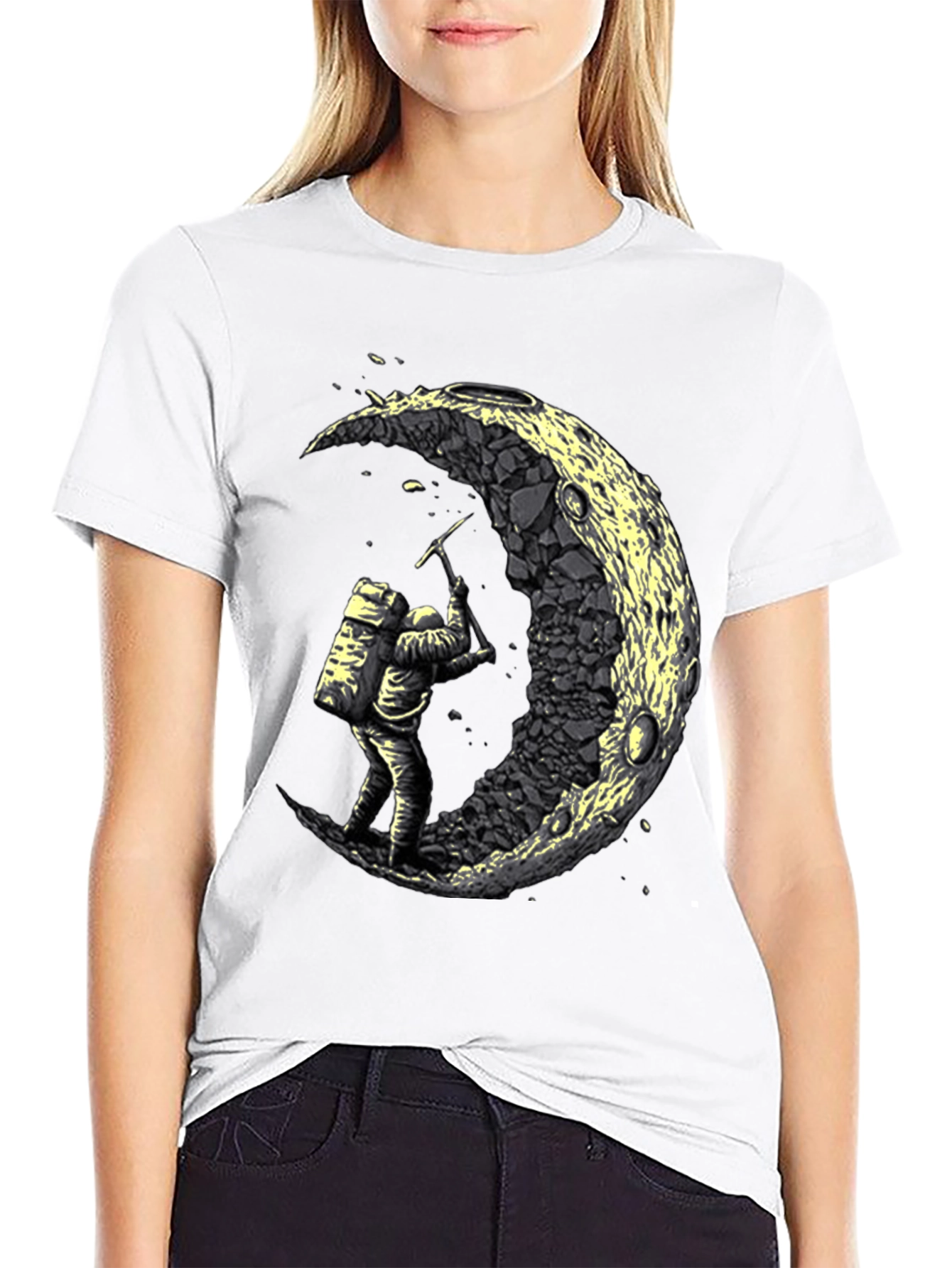 Astronaut Moon Mining Graphic Tee