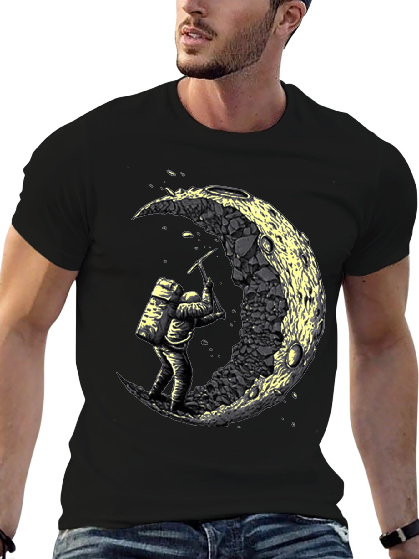 Astronaut Moon Mining Graphic Tee