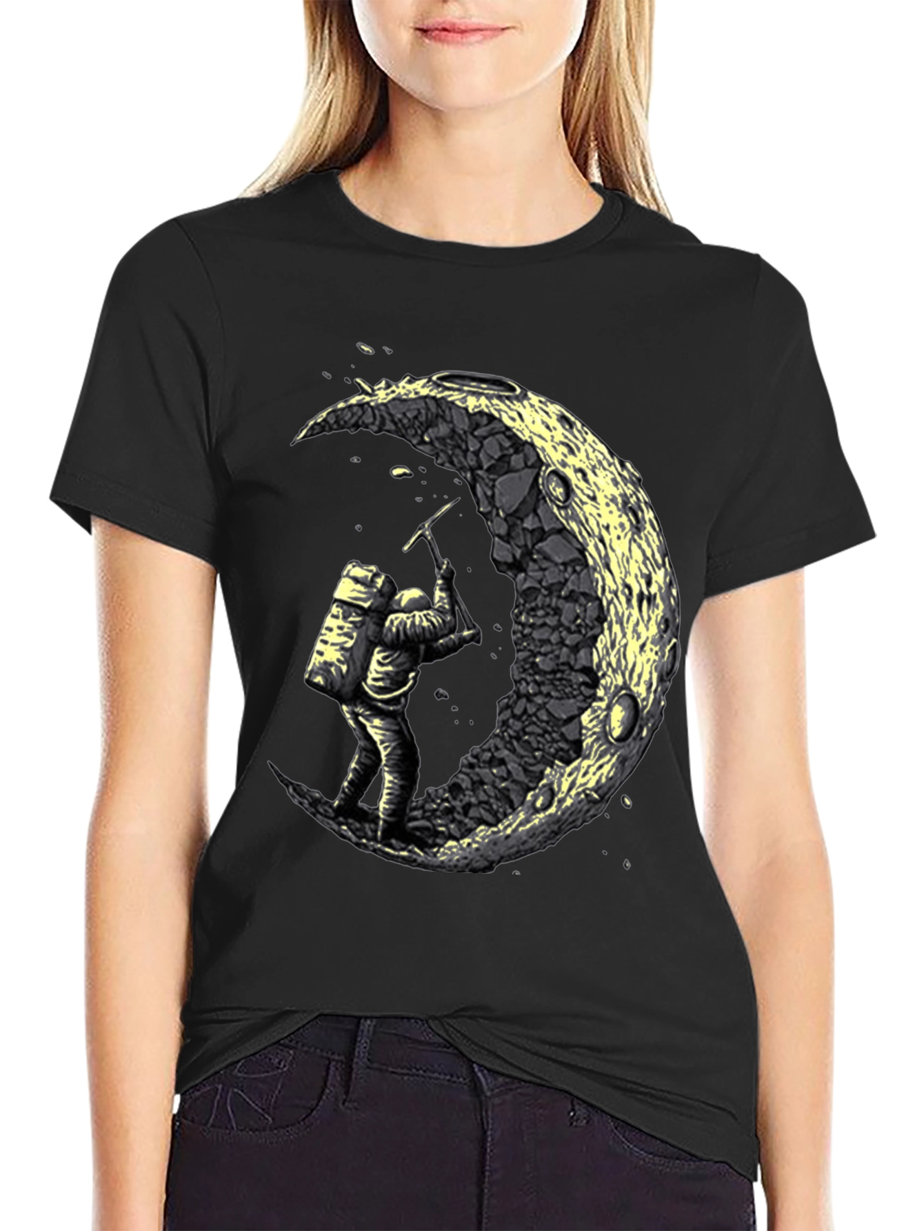 Astronaut Moon Mining Graphic Tee