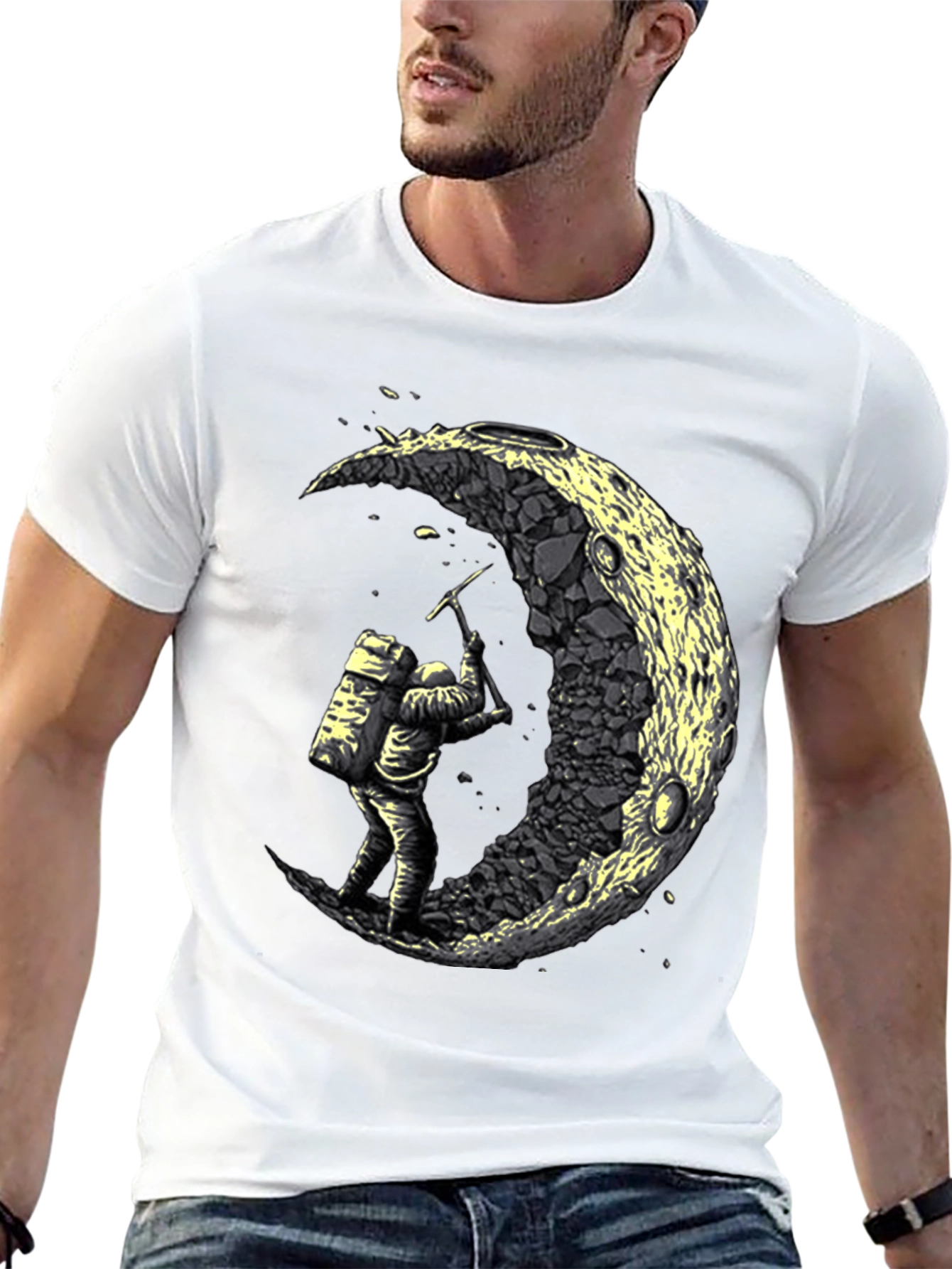 Astronaut Moon Mining Graphic Tee