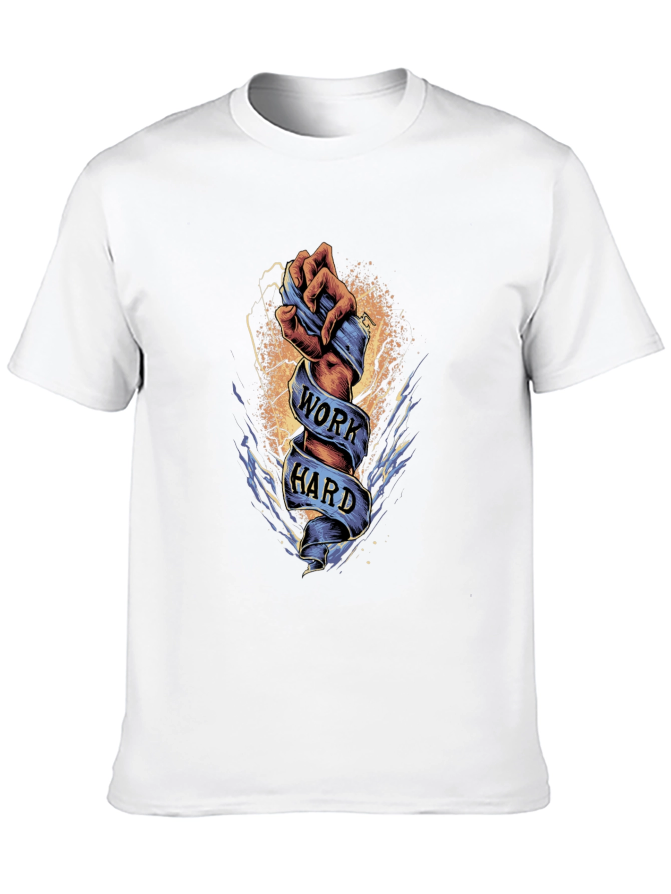 Work Hard Graphic Tee - Motivational Black T-Shirt