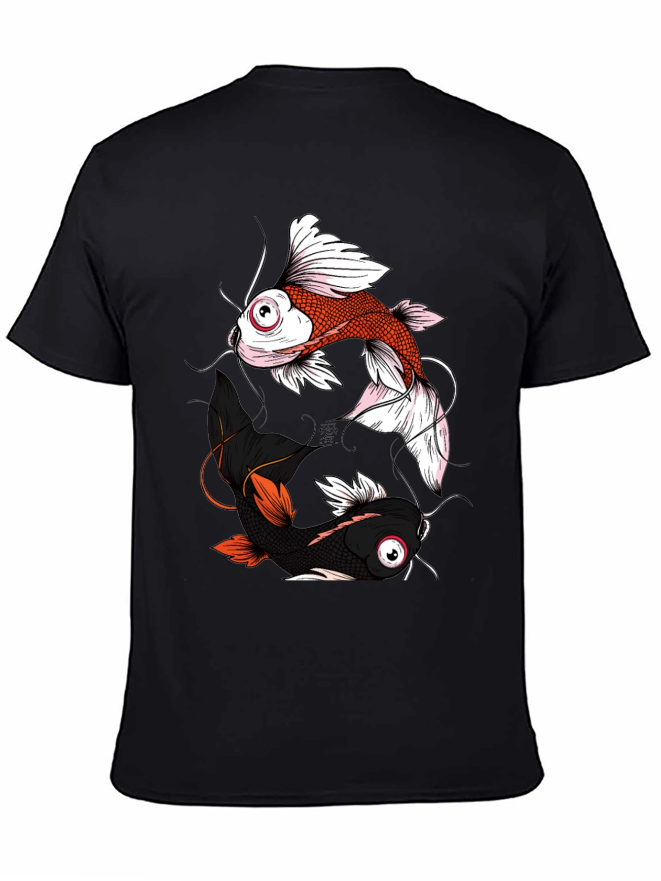 Yin Yang Koi Fish Graphic Tee - Black