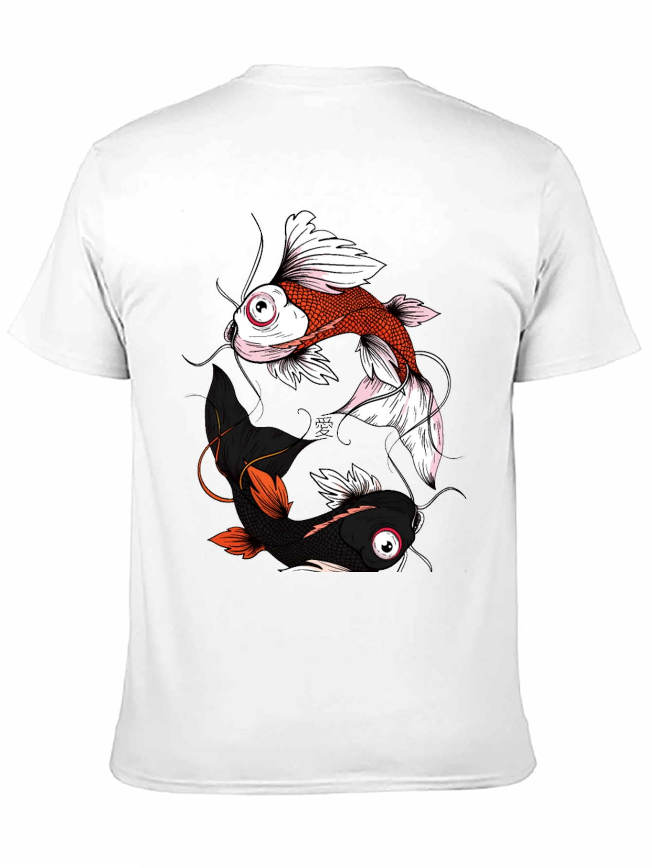 Yin Yang Koi Fish Graphic Tee - Black