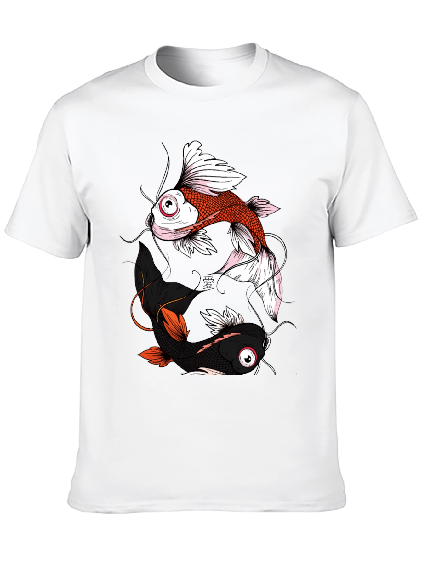 Yin Yang Koi Fish Graphic Tee - Black