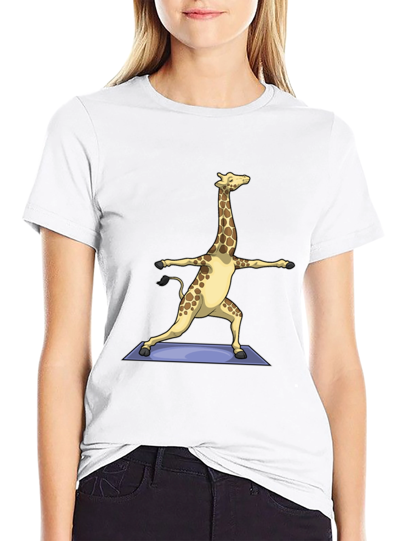 Yoga Giraffe T-Shirt - Black Graphic Tee