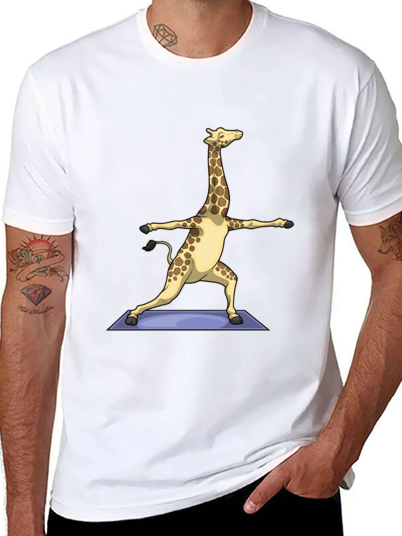 Yoga Giraffe T-Shirt - Black Graphic Tee