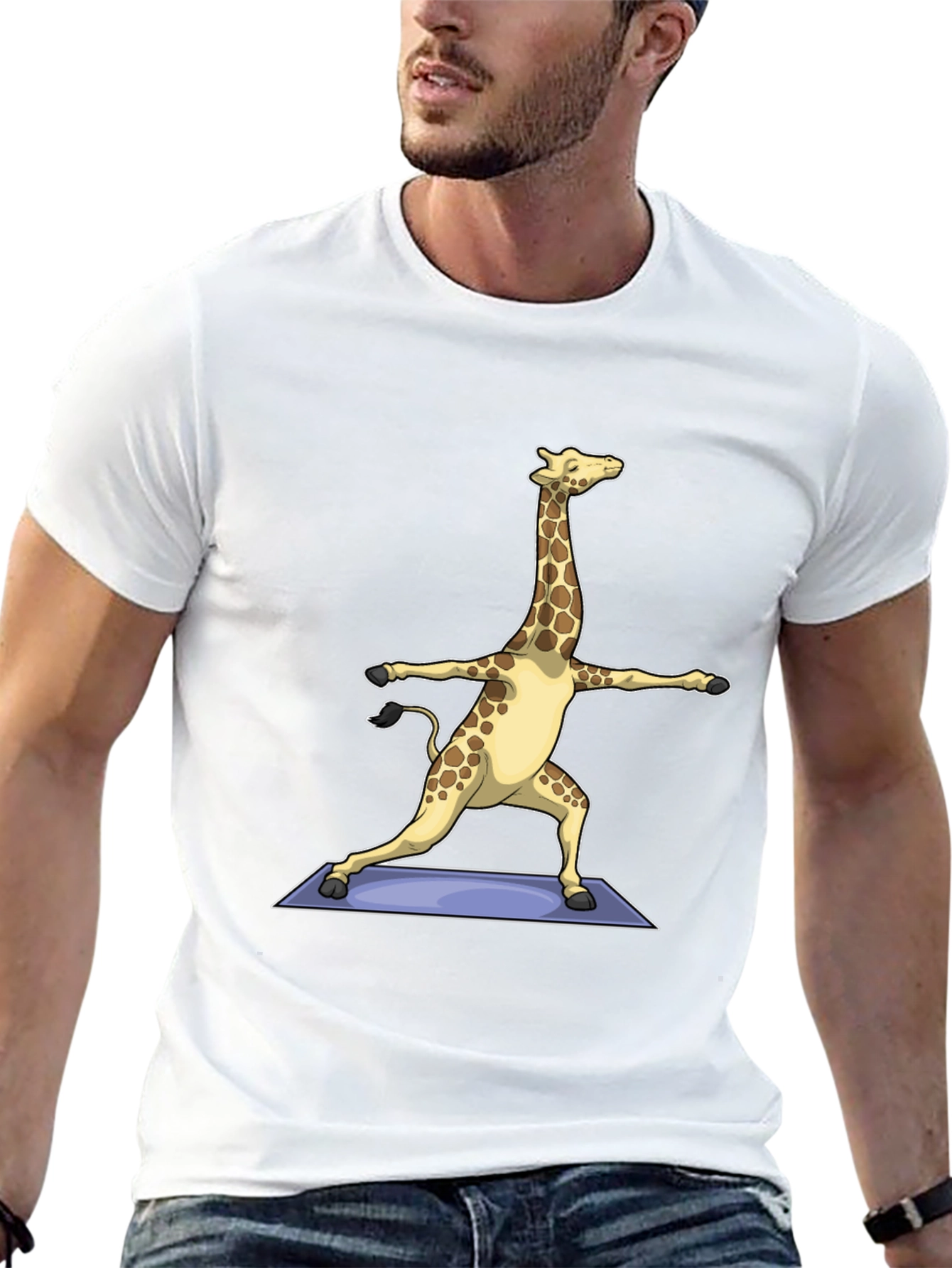 Yoga Giraffe T-Shirt - Black Graphic Tee