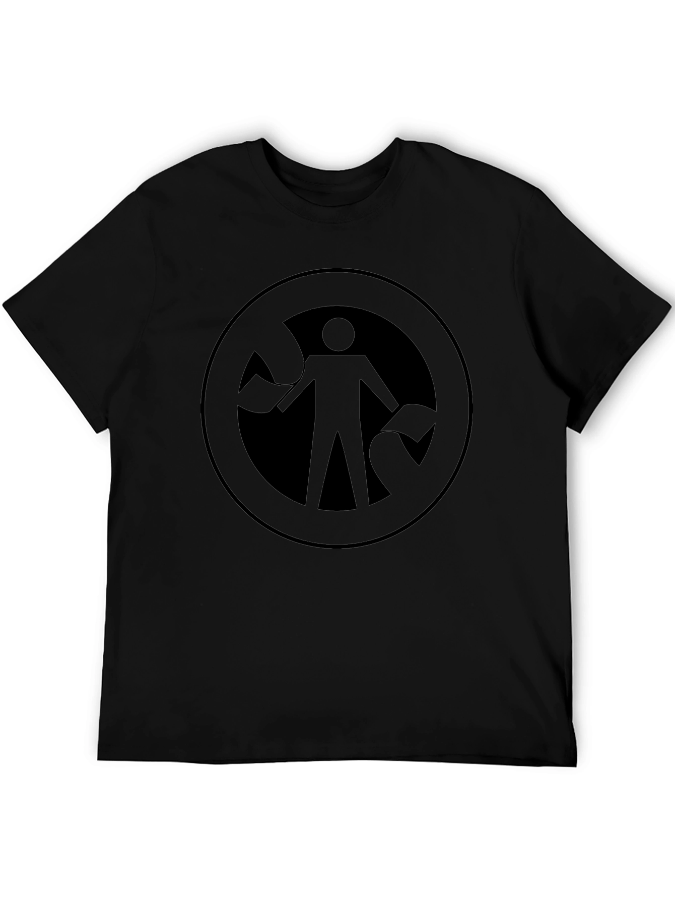 Abstract Figure Graphic Tee - Black Unisex Shirt