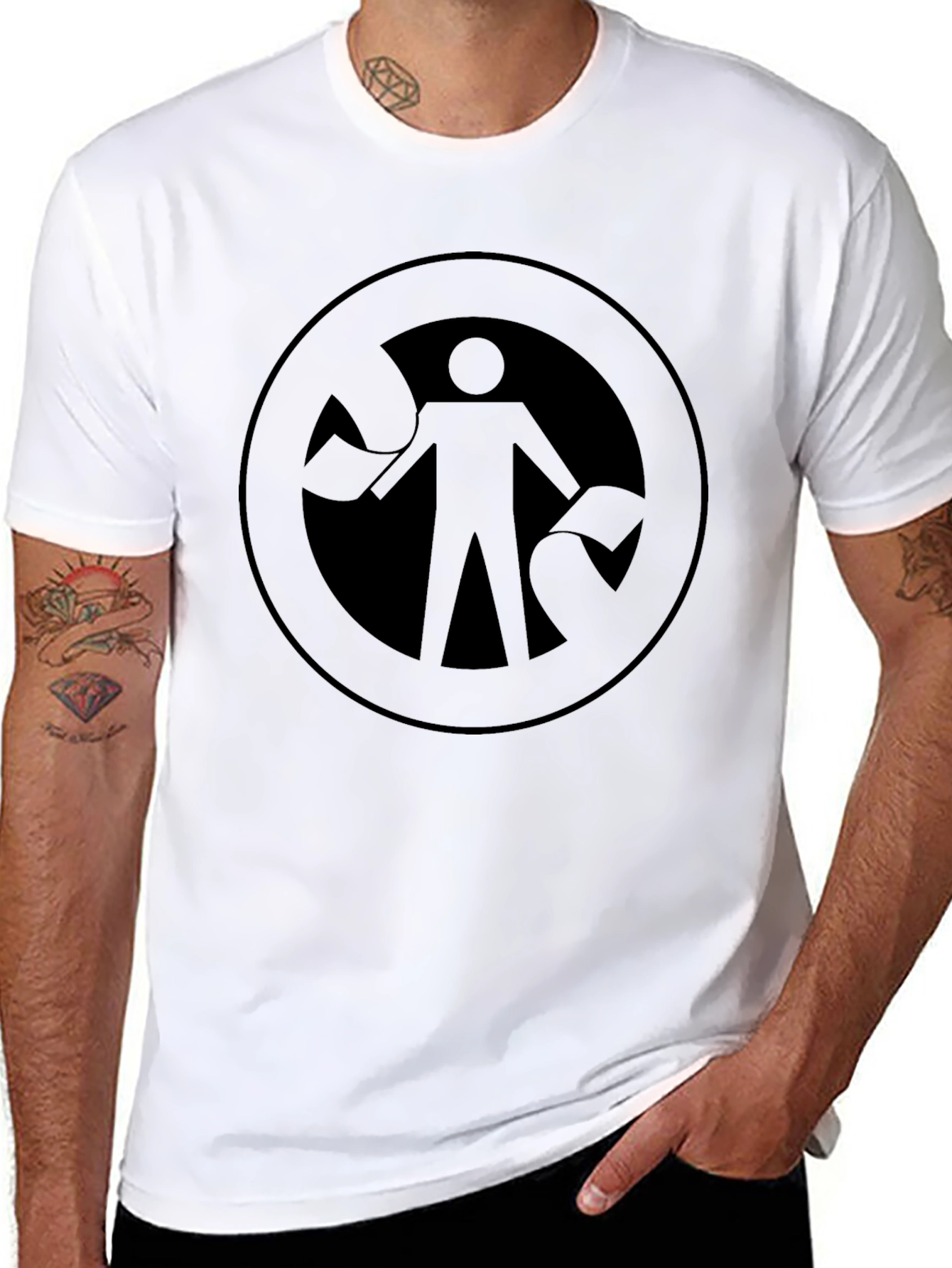 Abstract Figure Graphic Tee - Black Unisex Shirt