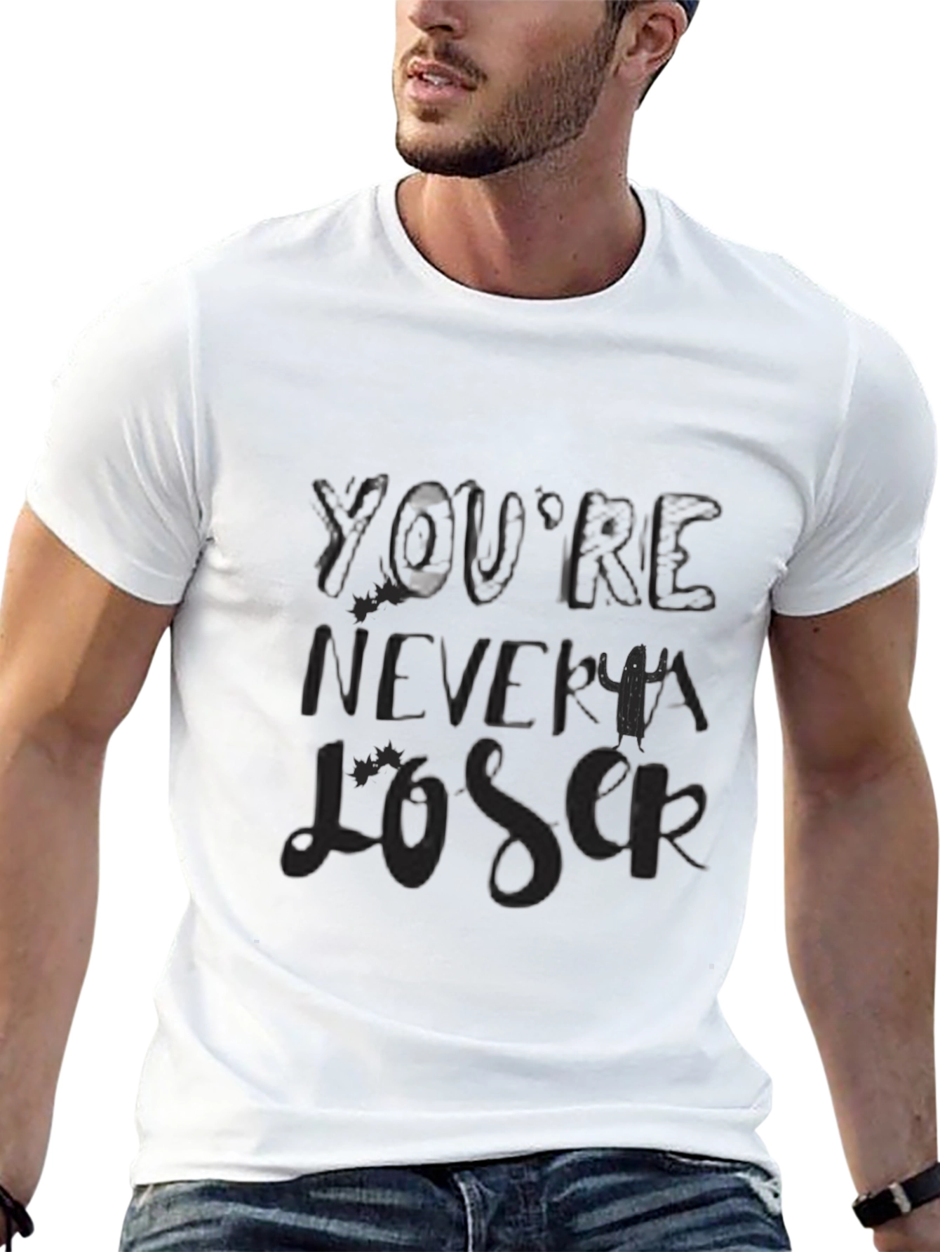 Youre Never A Loser Graphic Tee - Black