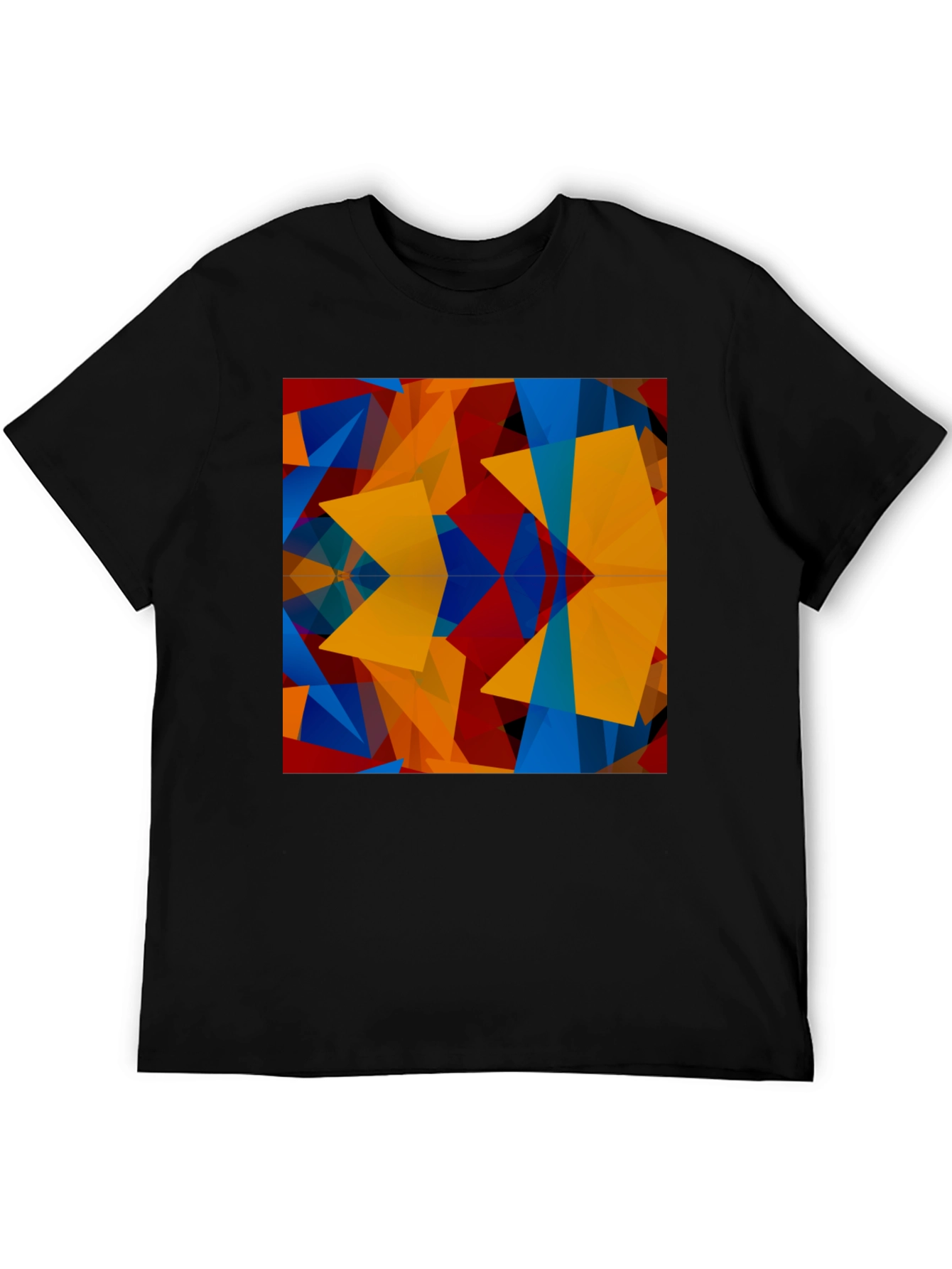 Abstract Geometric Pattern Black T-Shirt
