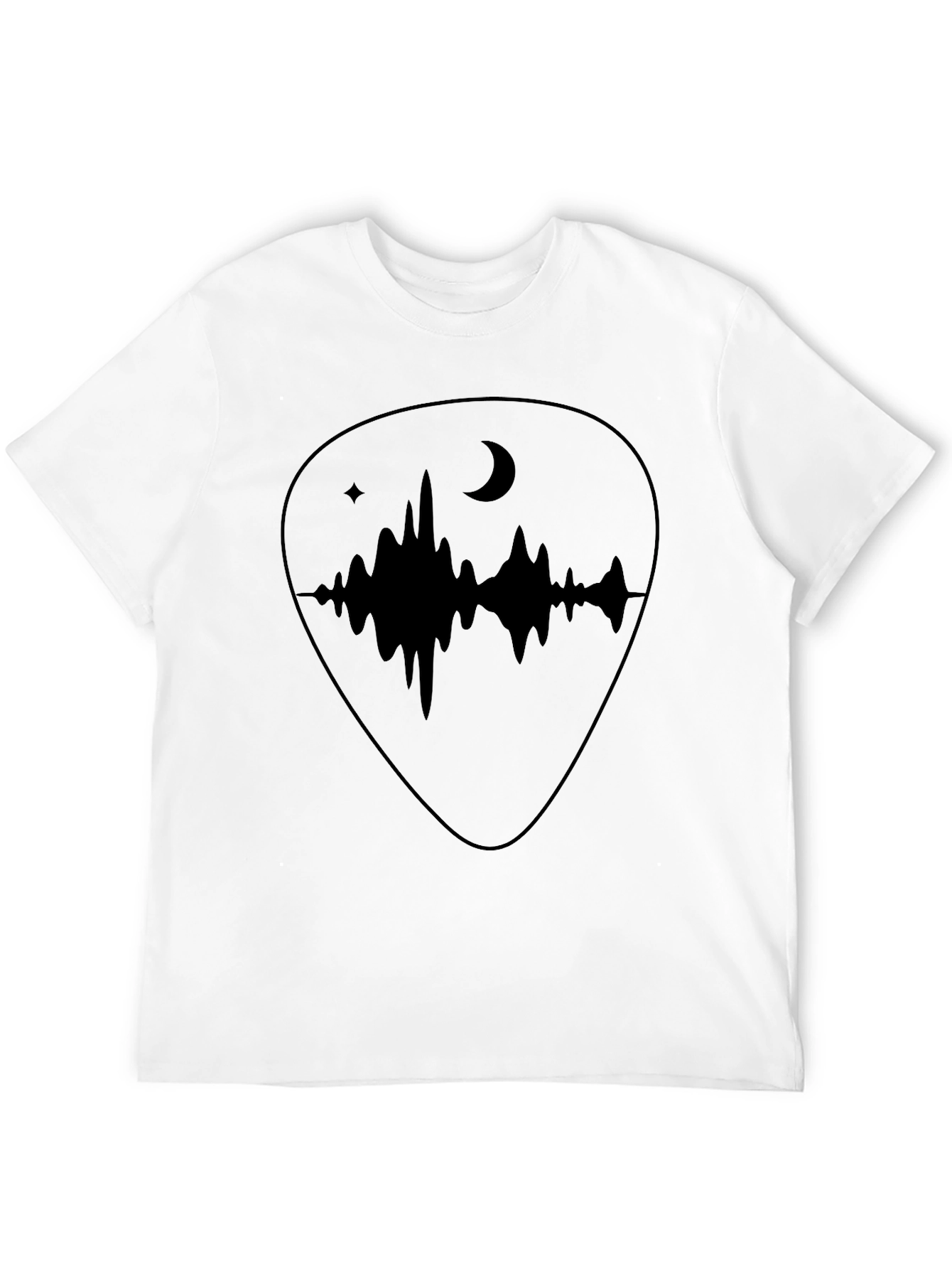 Acoustic Wave Guitar Pick Graphic Tee - Black