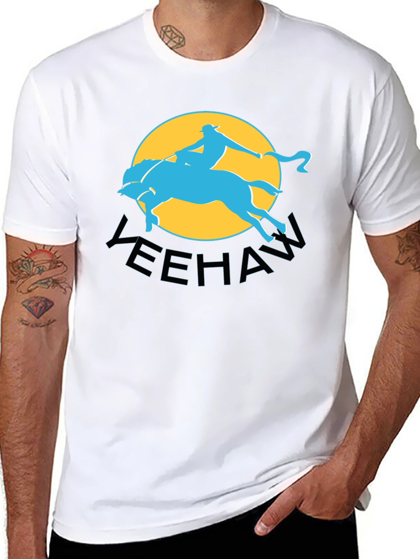 Yeehaw Cowboy Graphic Tee - Black