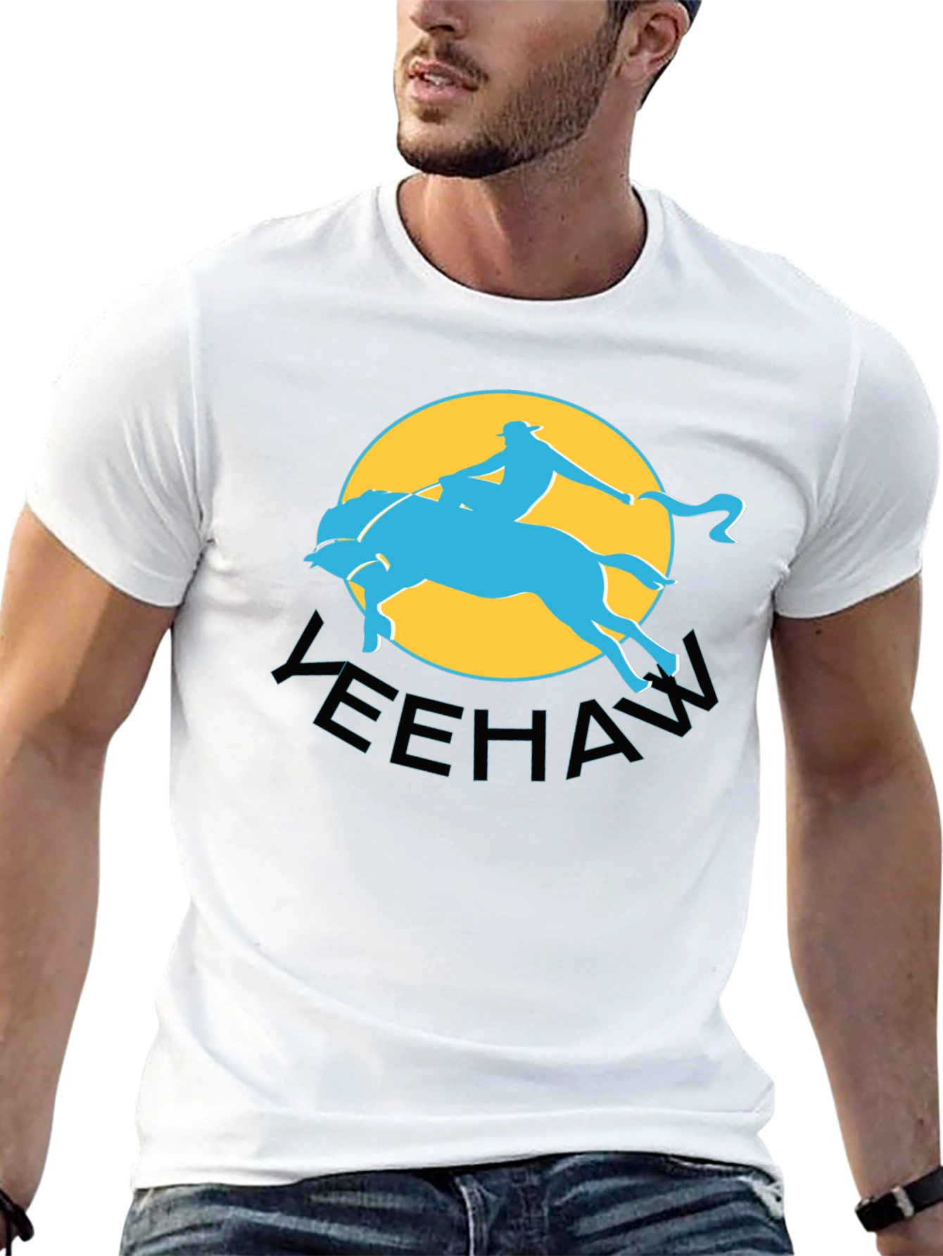 Yeehaw Cowboy Graphic Tee - Black