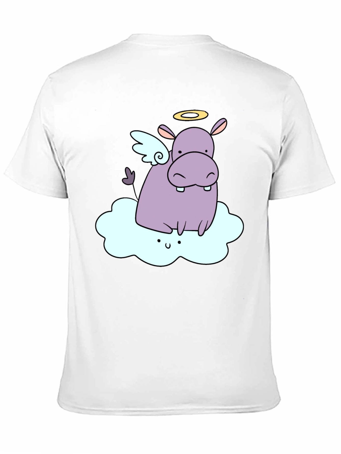 Angel Hippo Graphic T-Shirt - Cute and Comfy