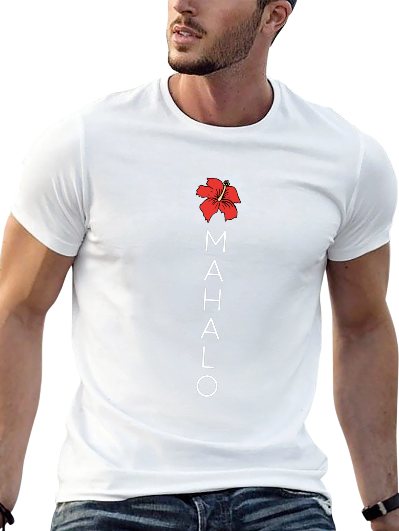 Mahalo Hibiscus Black T-Shirt - Casual Comfort