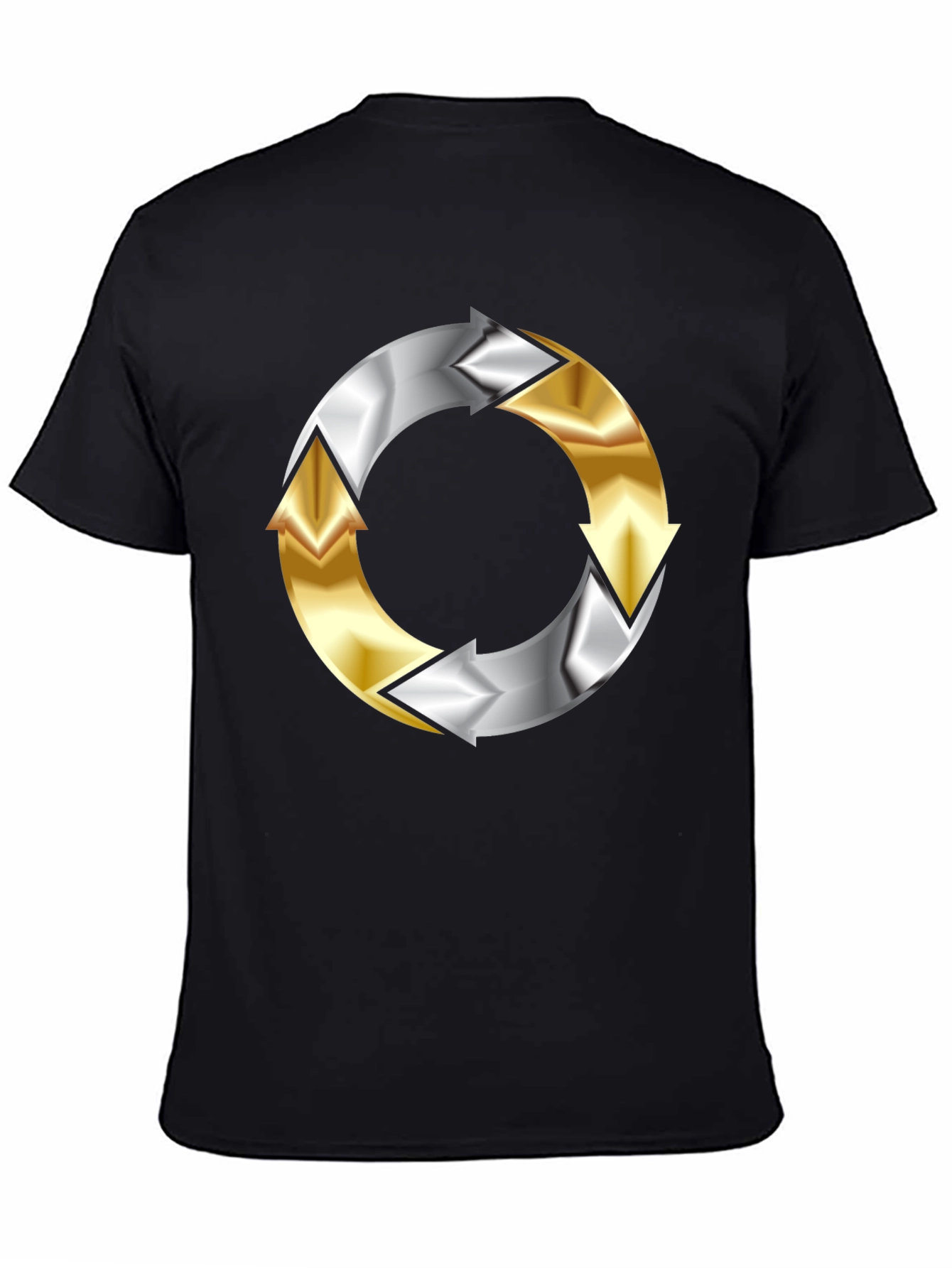 Arrow Cycle T-Shirt - Black Circular Design