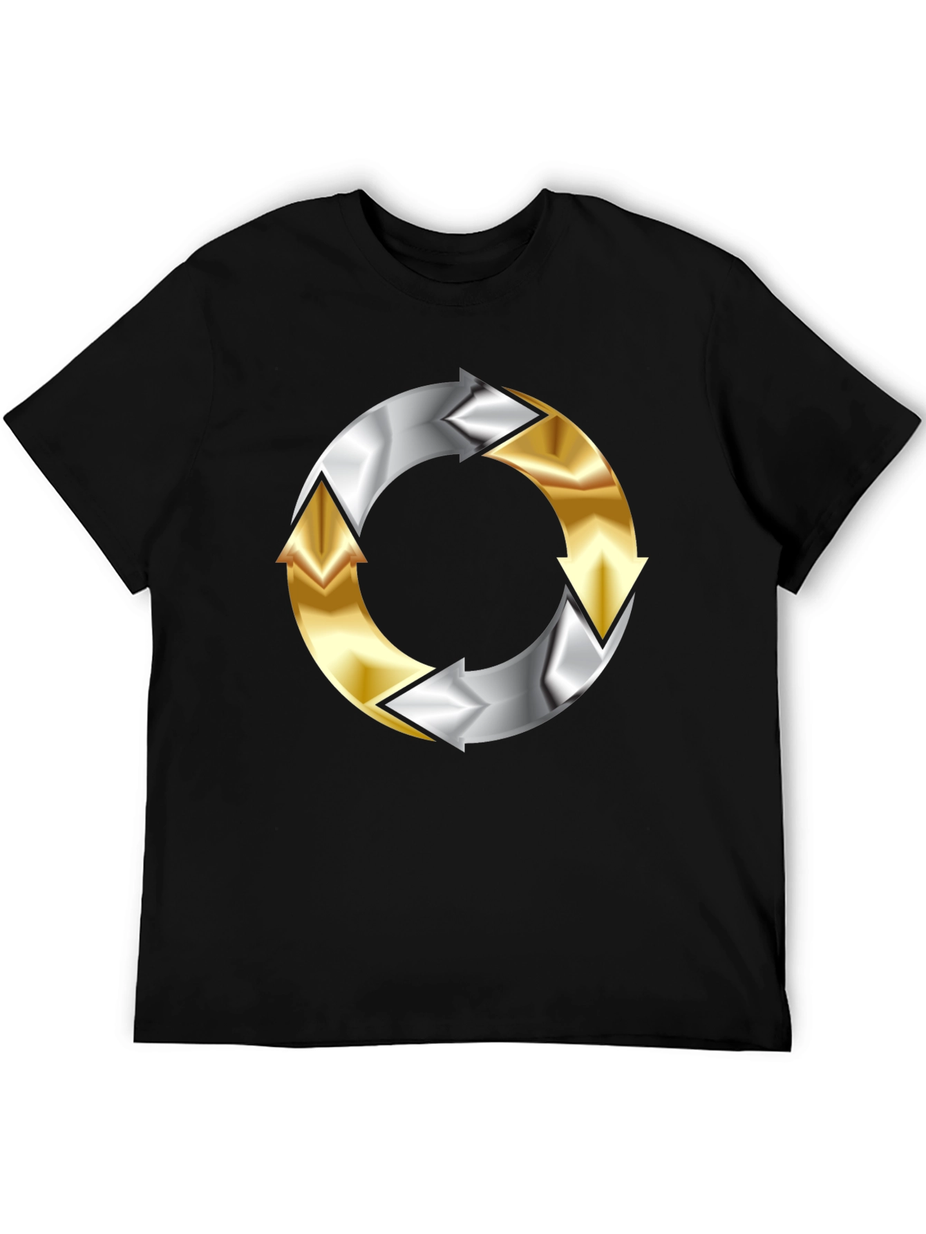 Arrow Cycle T-Shirt - Black Circular Design
