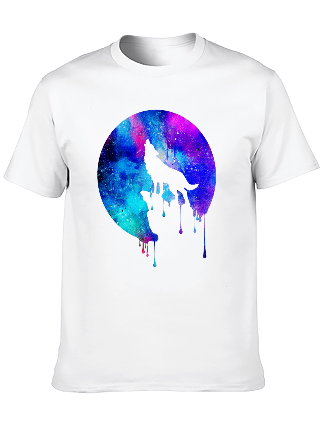 Wolf Galaxy T-Shirt - Mens Black Graphic Tee